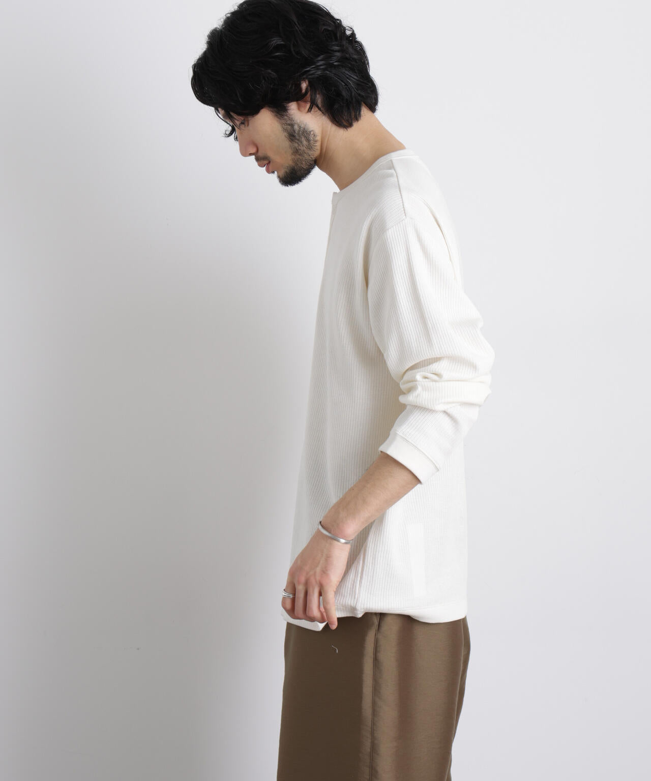 ｢ASSEMBLANC｣ ドロップニードルリブ ヘンリーネック 6686123210