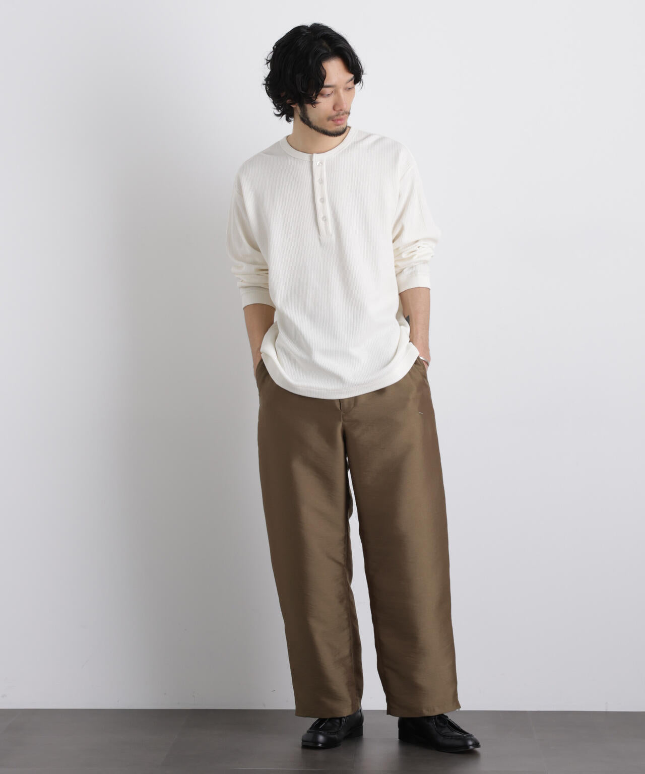 ｢ASSEMBLANC｣ ドロップニードルリブ ヘンリーネック 6686123210