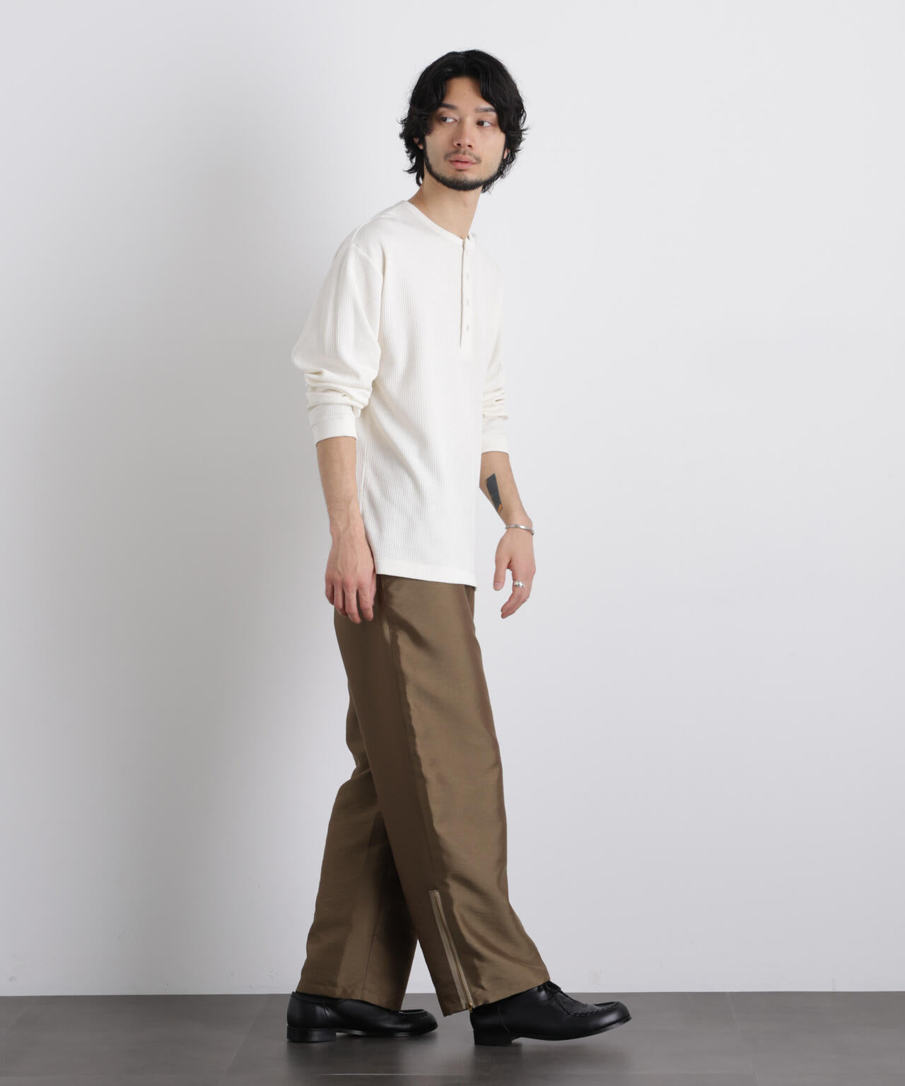 ｢ASSEMBLANC｣ ドロップニードルリブ ヘンリーネック 6686123210