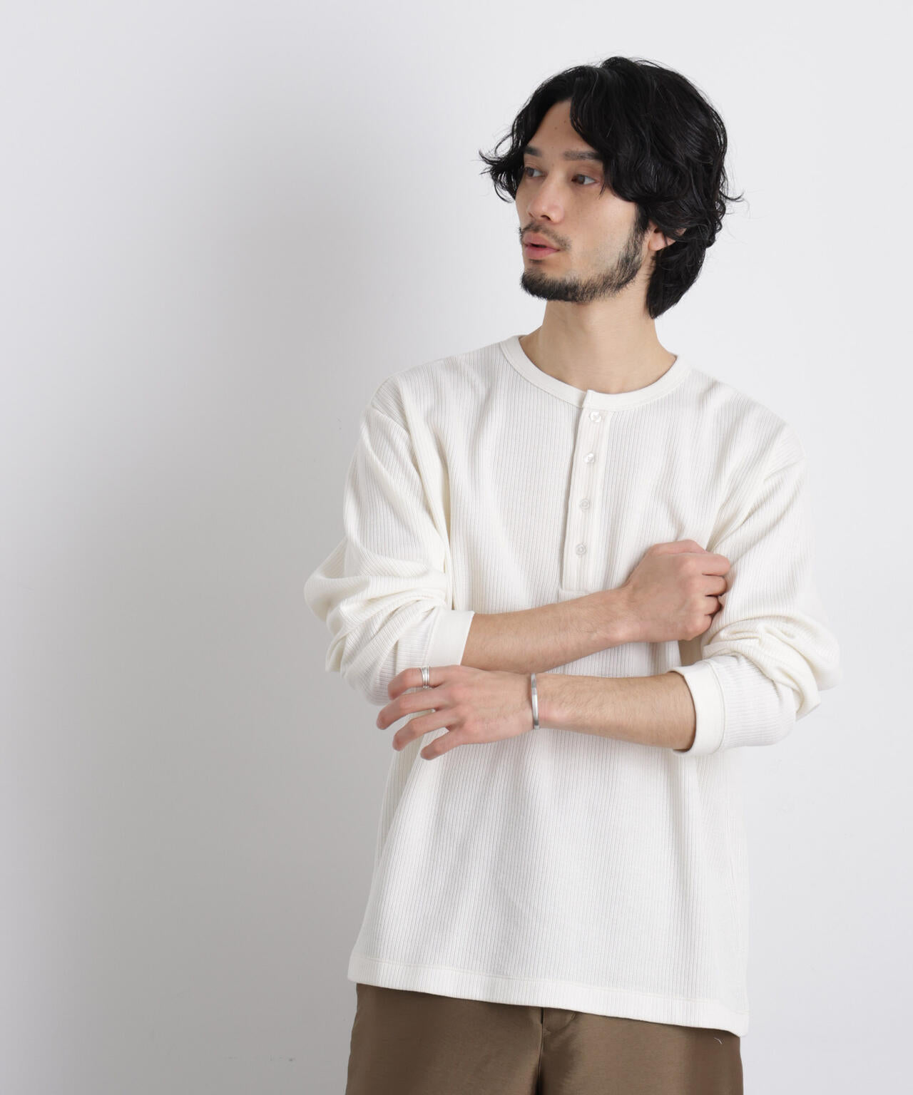 ｢ASSEMBLANC｣ ドロップニードルリブ ヘンリーネック 6686123210