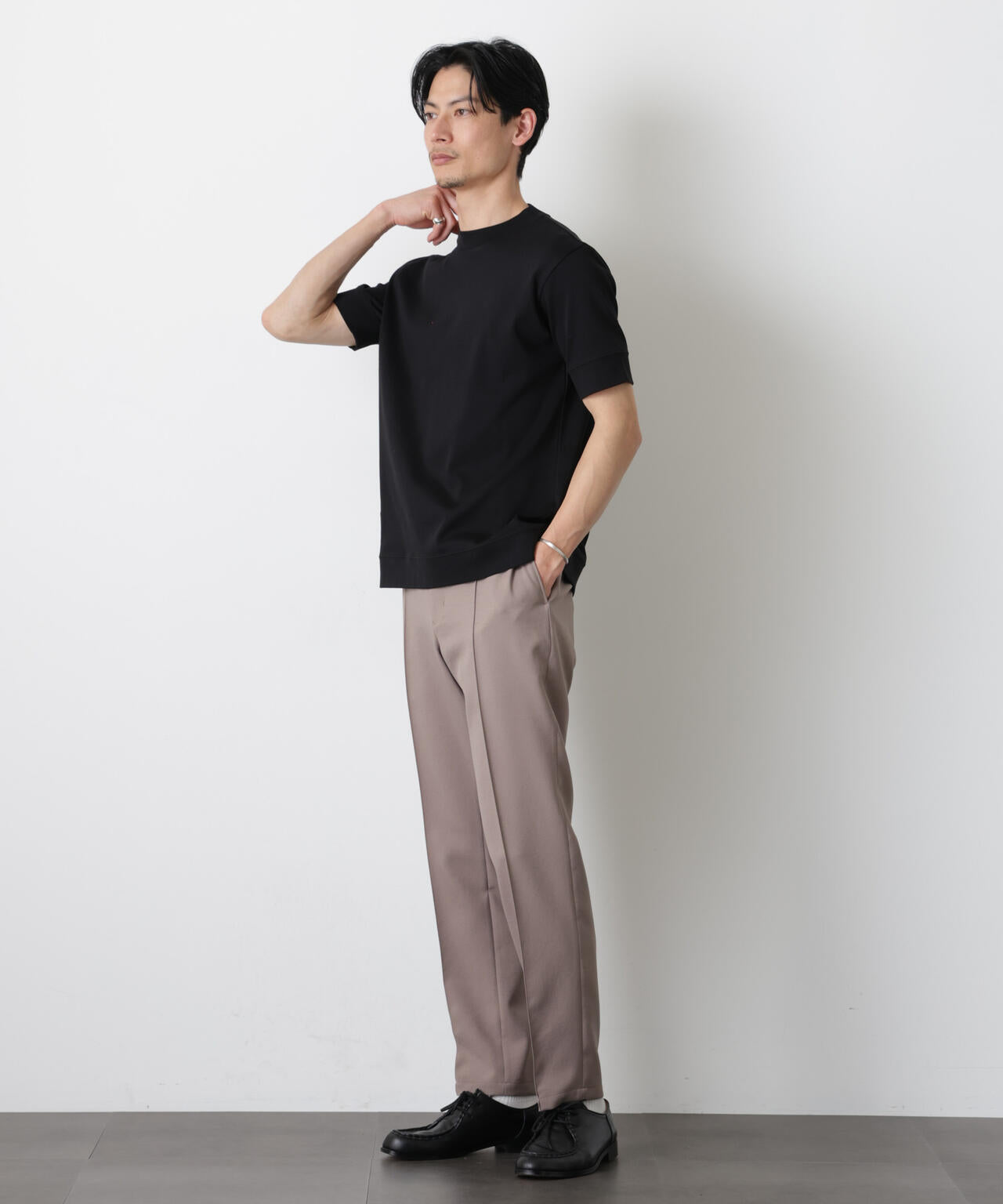 「FORMAL JERSEY」モックネックカットソー半袖 6686124202