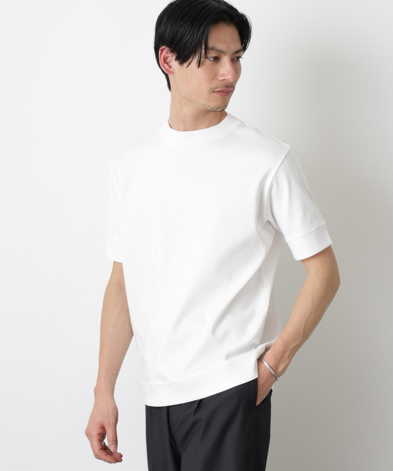 「FORMAL JERSEY」モックネックカットソー半袖 6686124202