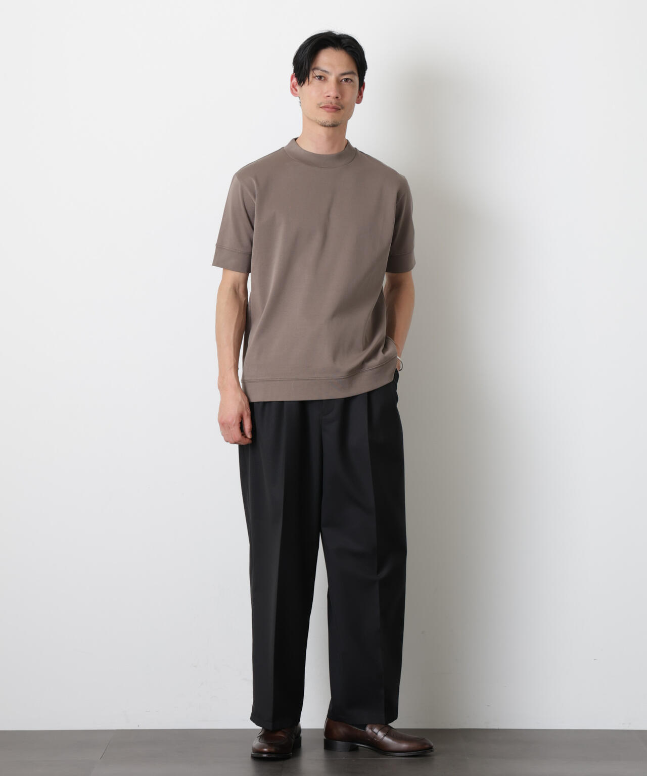 「FORMAL JERSEY」モックネックカットソー半袖 6686124202