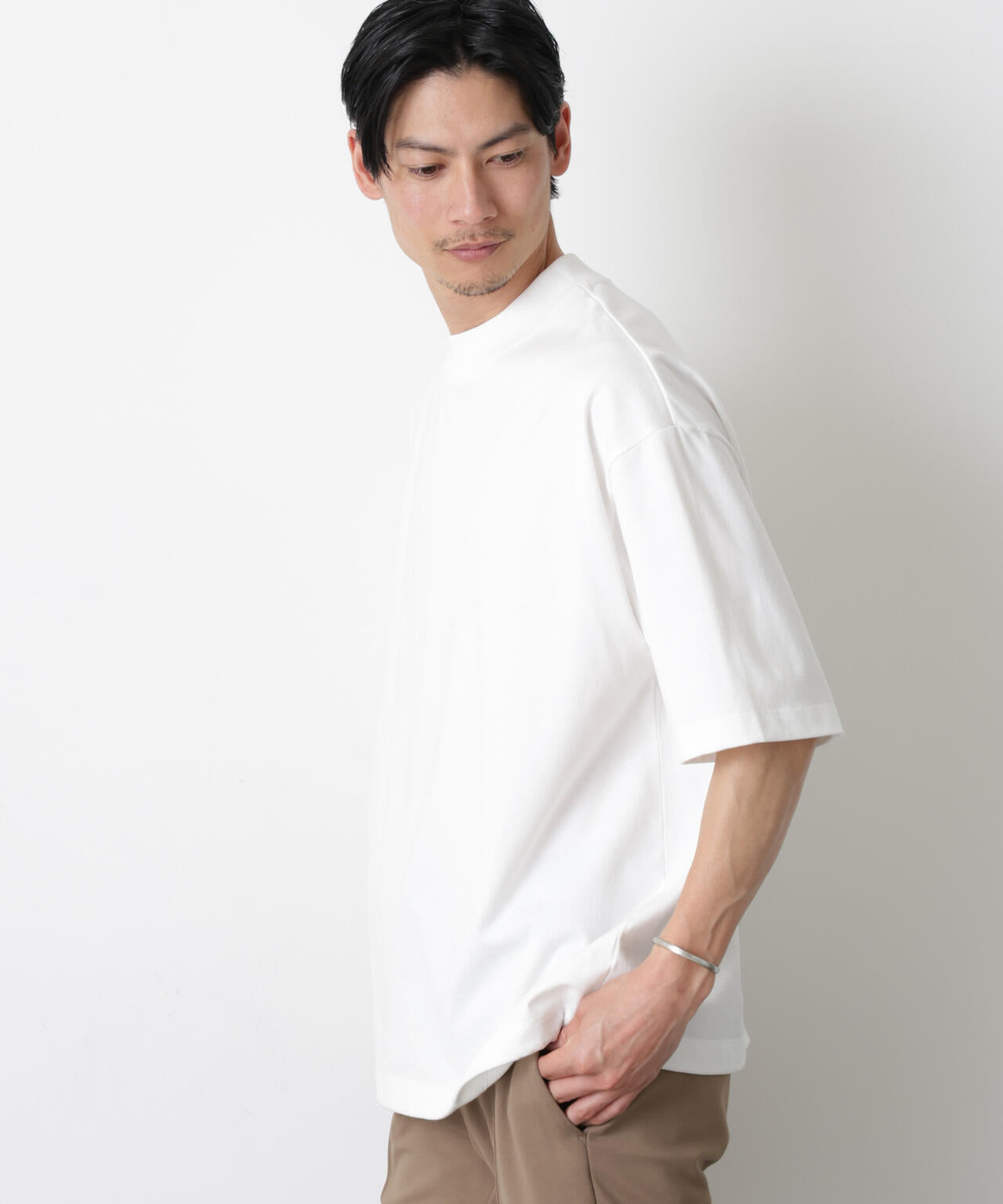 FR2GOLF モックネック Tシャツ ホワイト ソラーロワイドモックネックTシャツ