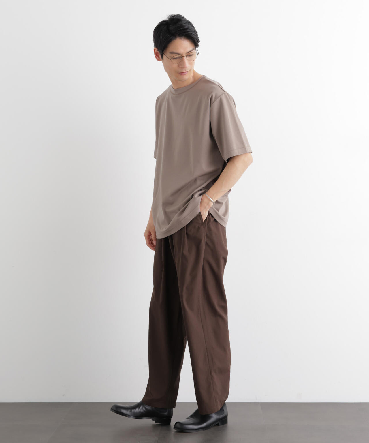 モクロディ ボートネック サイドスリットTシャツ 6686124204