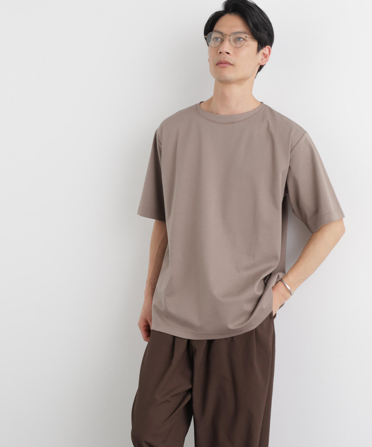 モクロディ ボートネック サイドスリットTシャツ 6686124204