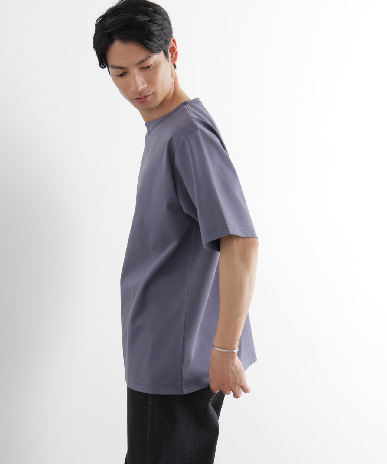 モクロディ ボートネック サイドスリットTシャツ 6686124204