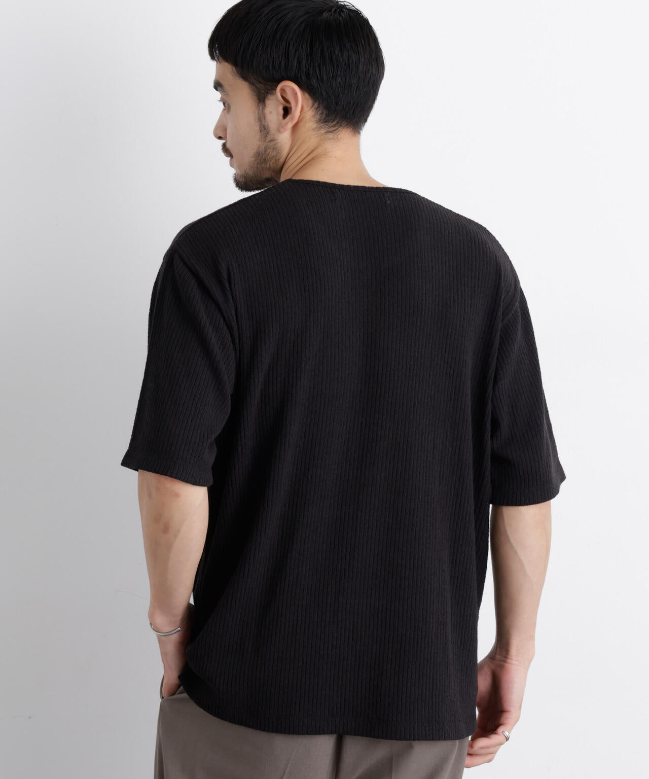 強撚ループヤーン針抜きストレッチ Tシャツ 6686124227