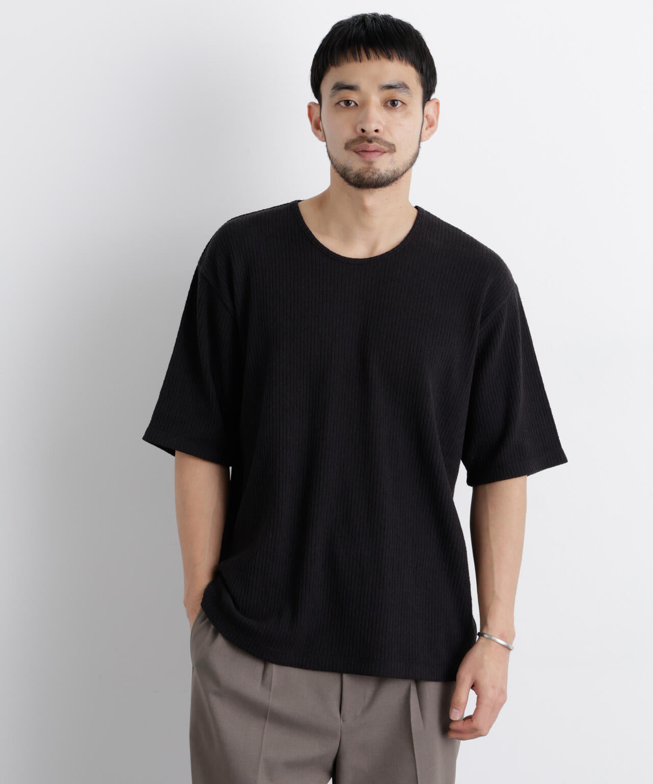 強撚ループヤーン針抜きストレッチ Tシャツ 6686124227