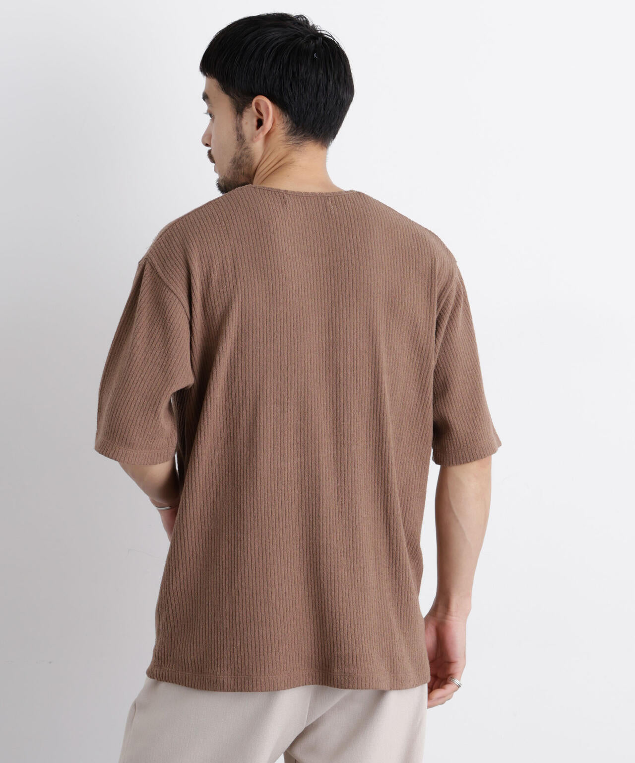 強撚ループヤーン針抜きストレッチ Tシャツ 6686124227