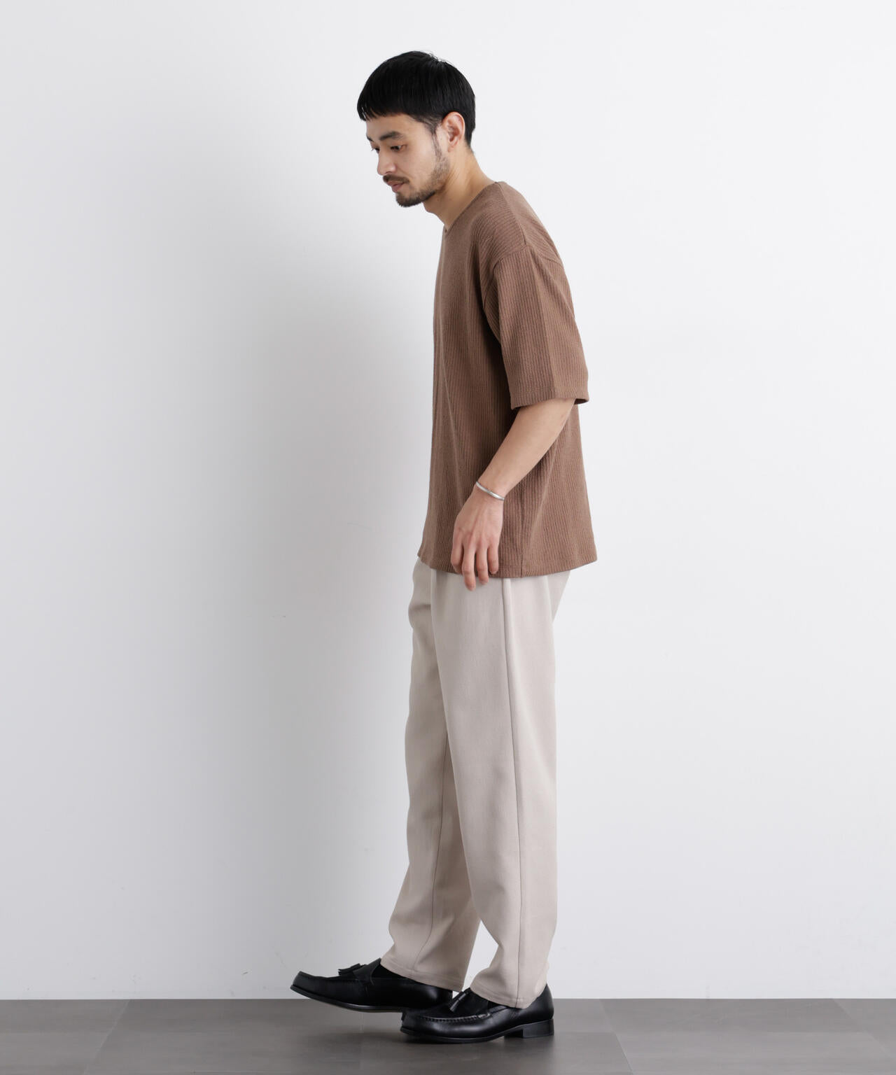 強撚ループヤーン針抜きストレッチ Tシャツ 6686124227