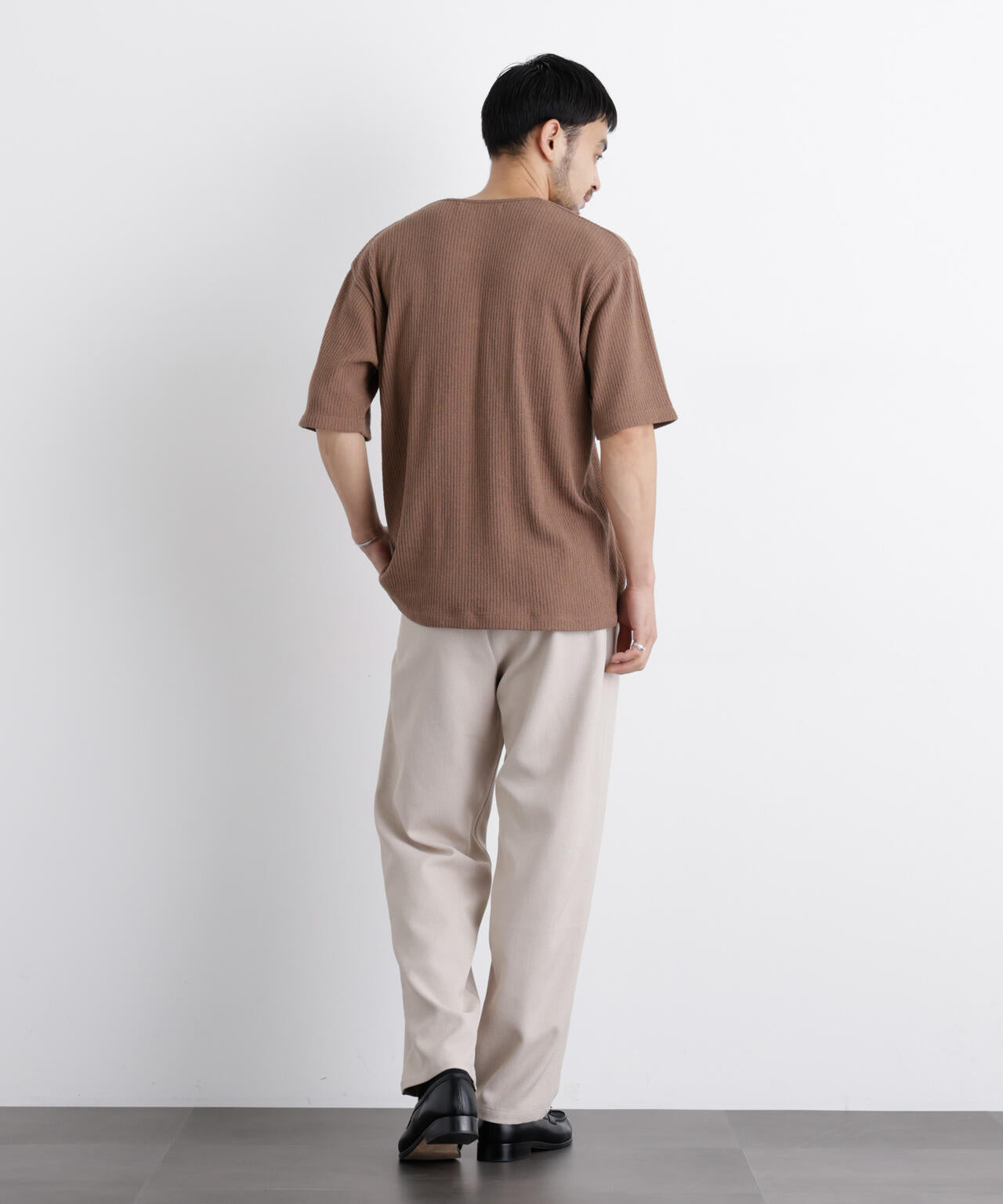 強撚ループヤーン針抜きストレッチ Tシャツ 6686124227