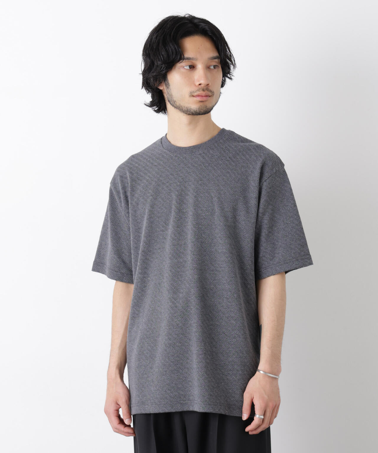 リンクスジャガードスリーブTシャツ 6686124228