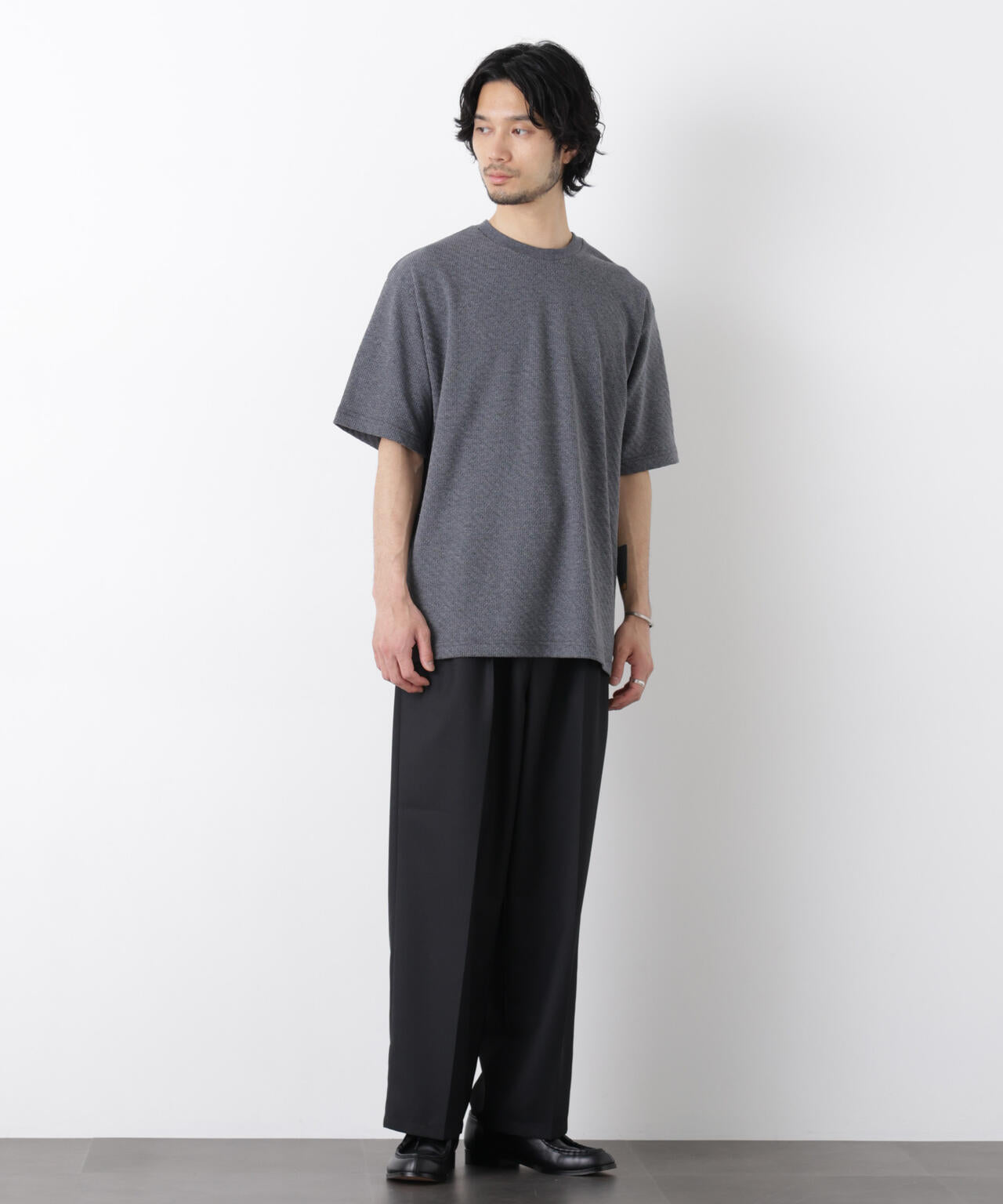 リンクスジャガードスリーブTシャツ 6686124228