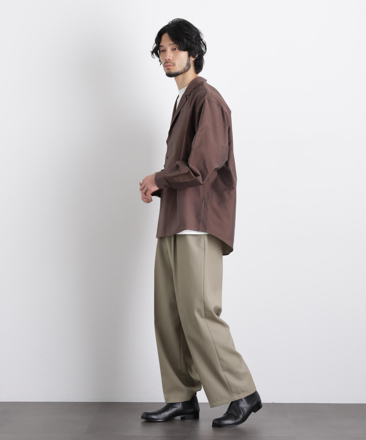 「大人のワイドパンツ」ドライギャバワイドイージースラックス 6686127201