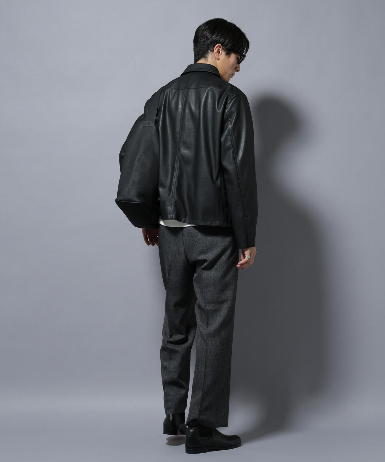 「大人のワイドパンツ」シャークスキンイージースラックス 6686127202