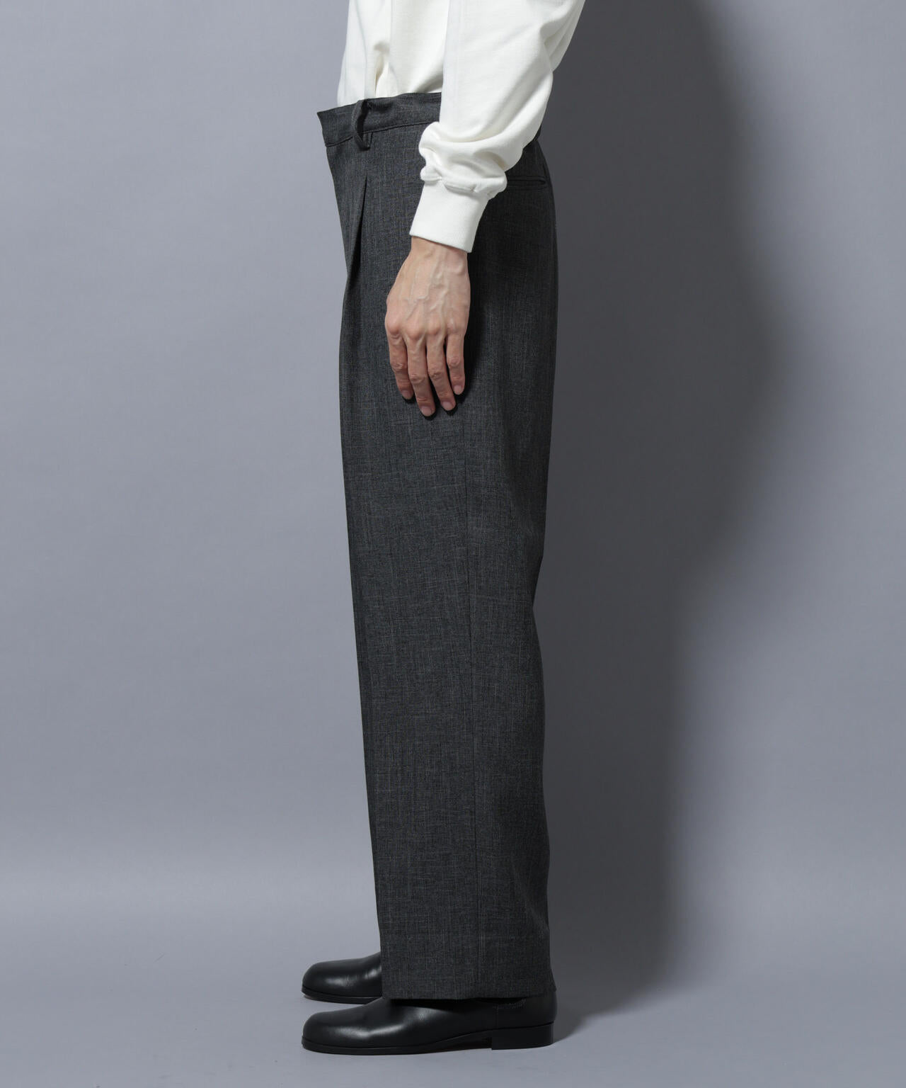 「大人のワイドパンツ」シャークスキンイージースラックス 6686127202