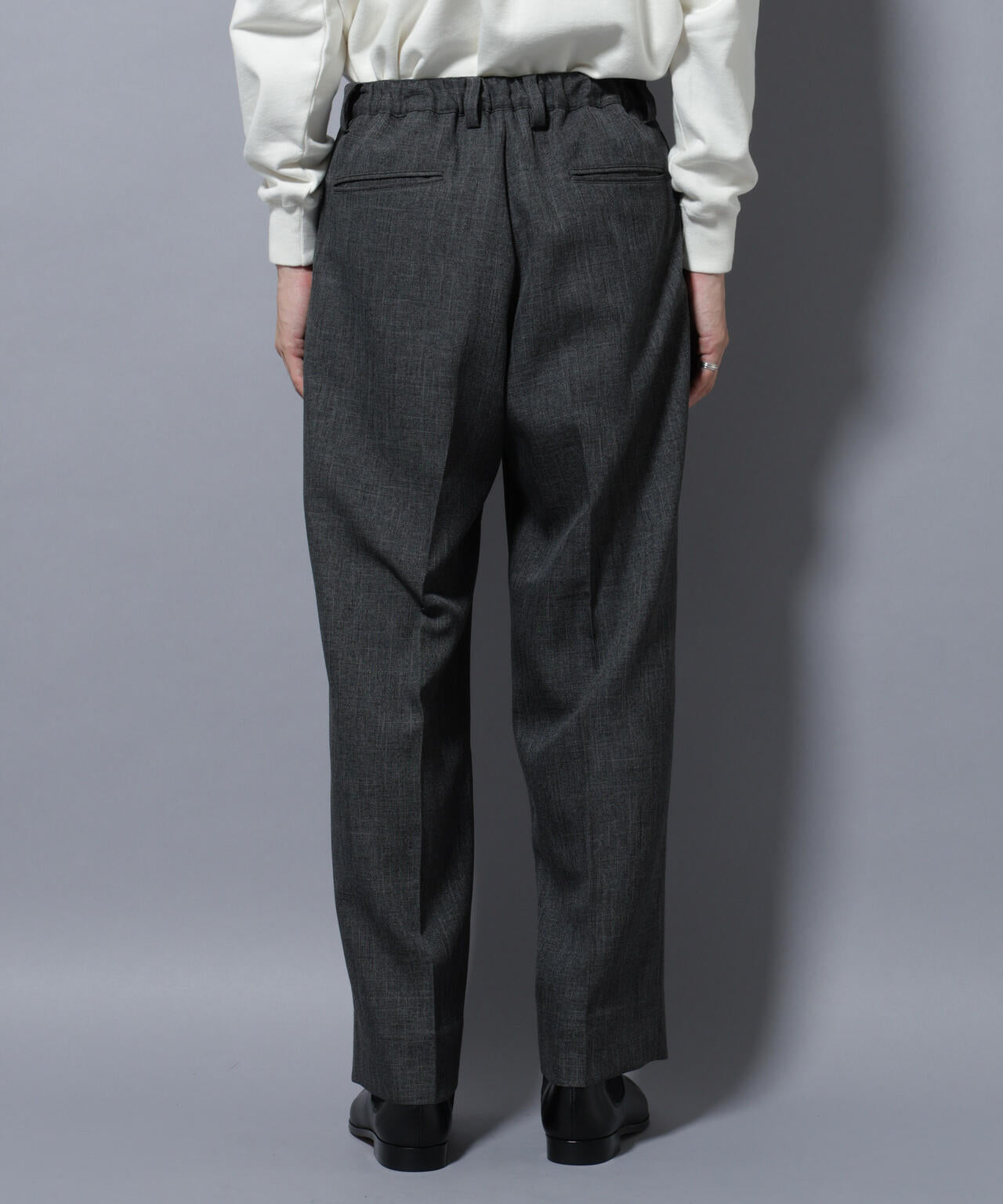 「大人のワイドパンツ」シャークスキンイージースラックス 6686127202