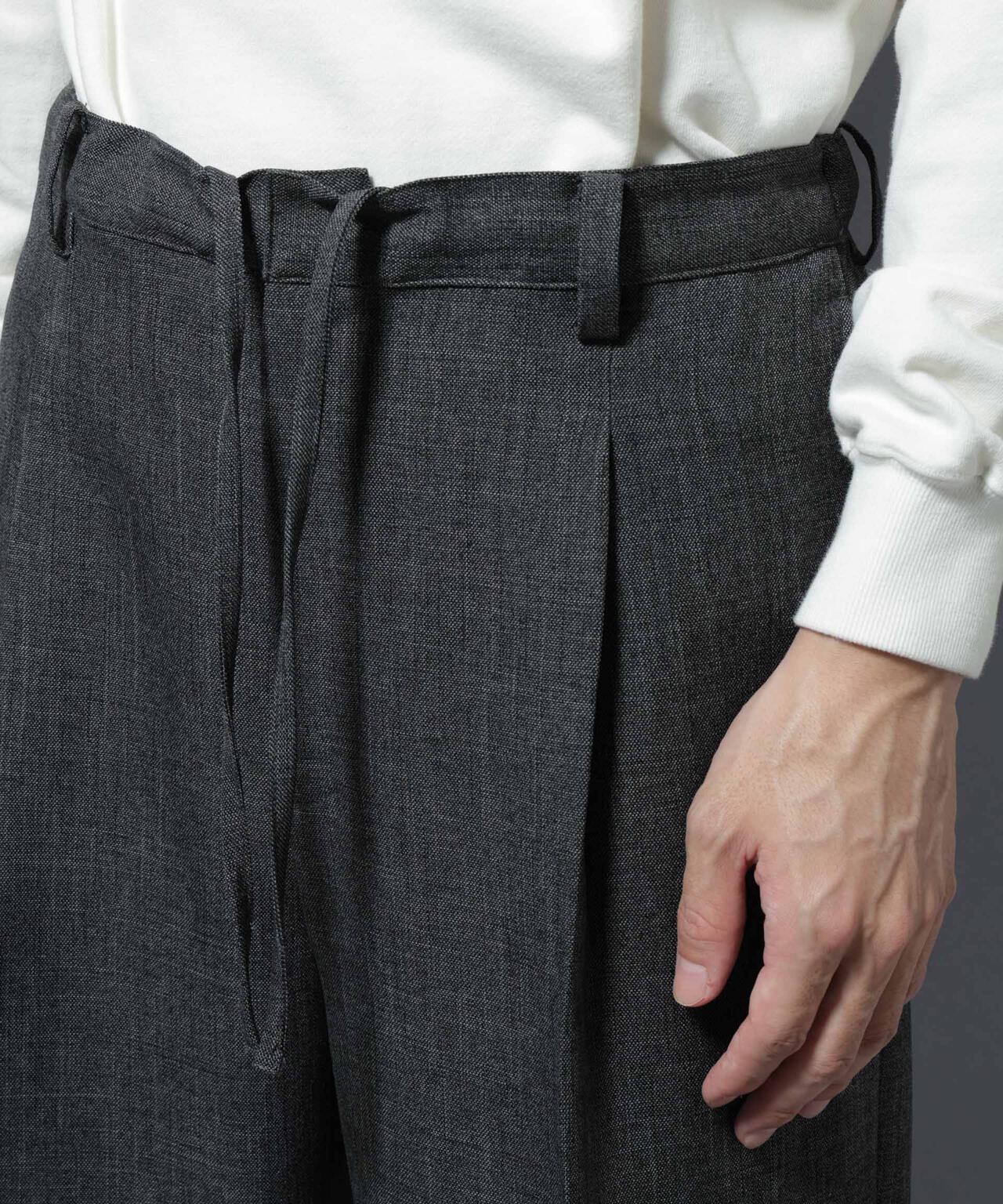 「大人のワイドパンツ」シャークスキンイージースラックス 6686127202