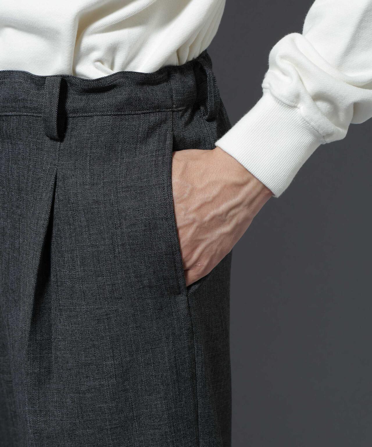 「大人のワイドパンツ」シャークスキンイージースラックス 6686127202