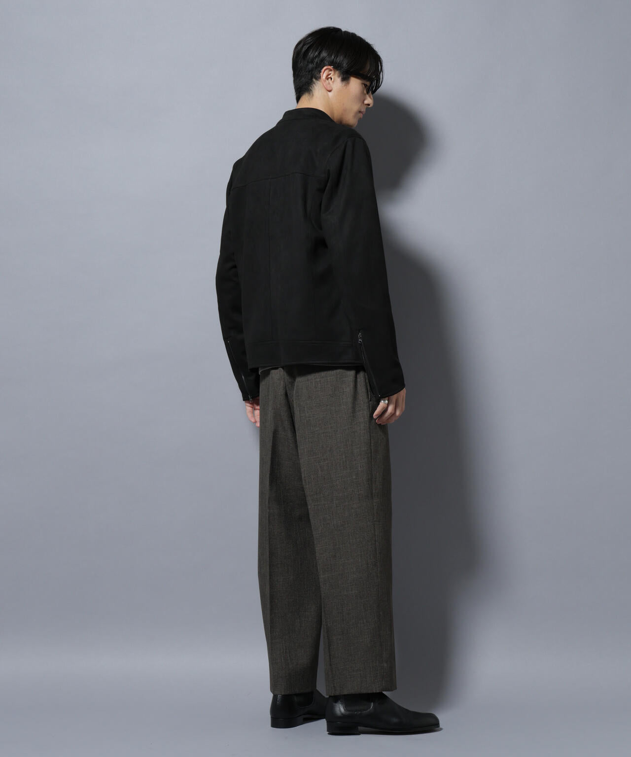 「大人のワイドパンツ」シャークスキンイージースラックス 6686127202