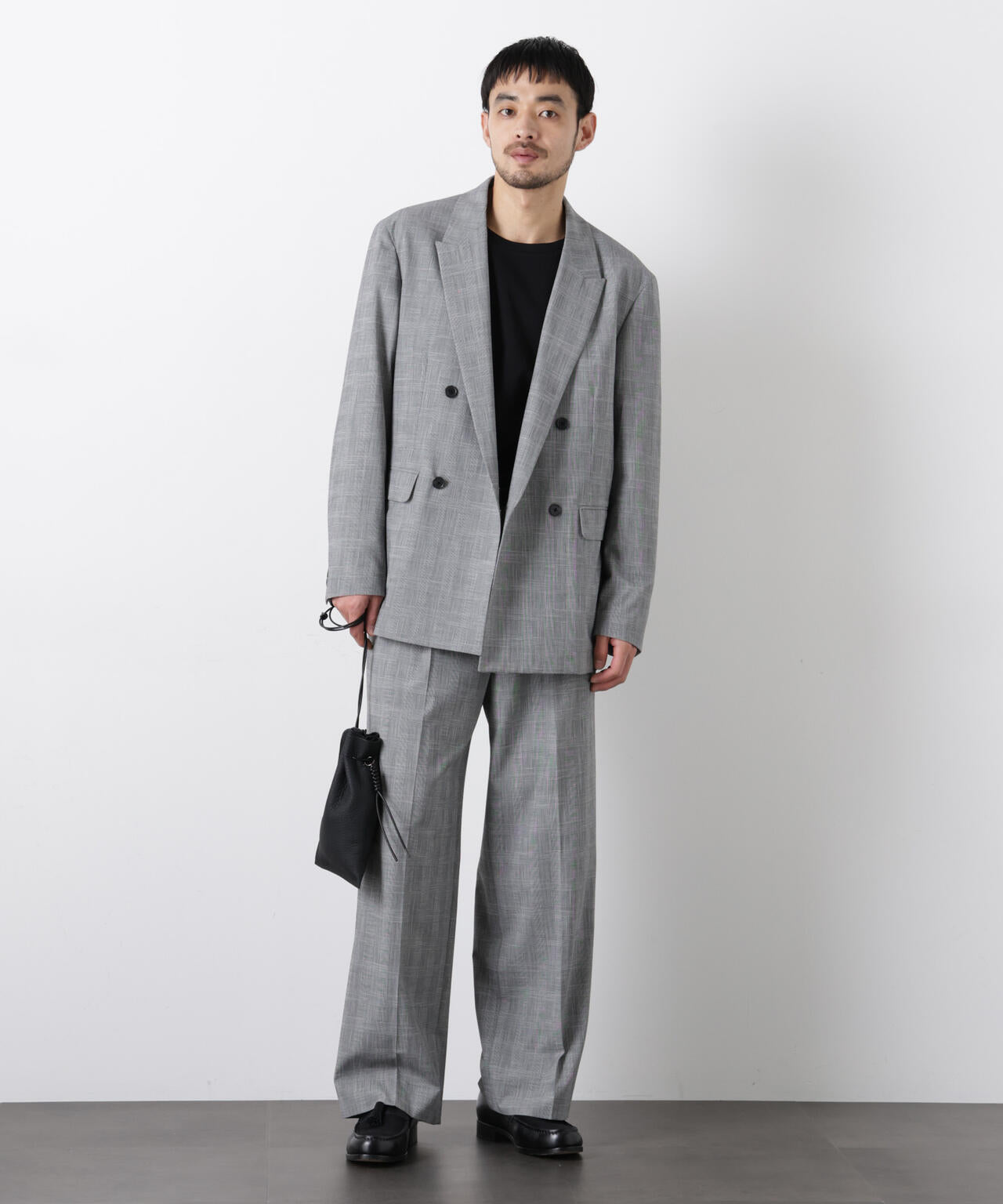 グレンチェックストレートパンツ（セットアップ可） 6686127204