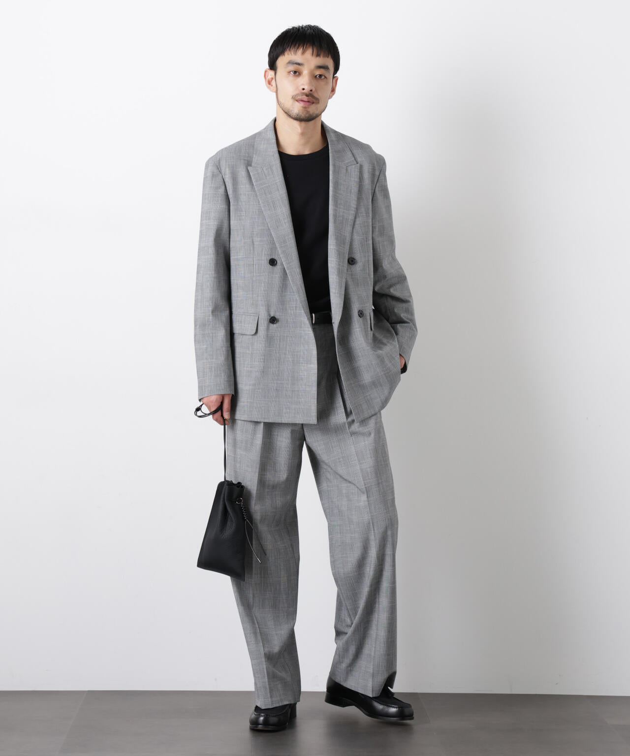 グレンチェックストレートパンツ（セットアップ可） 6686127204