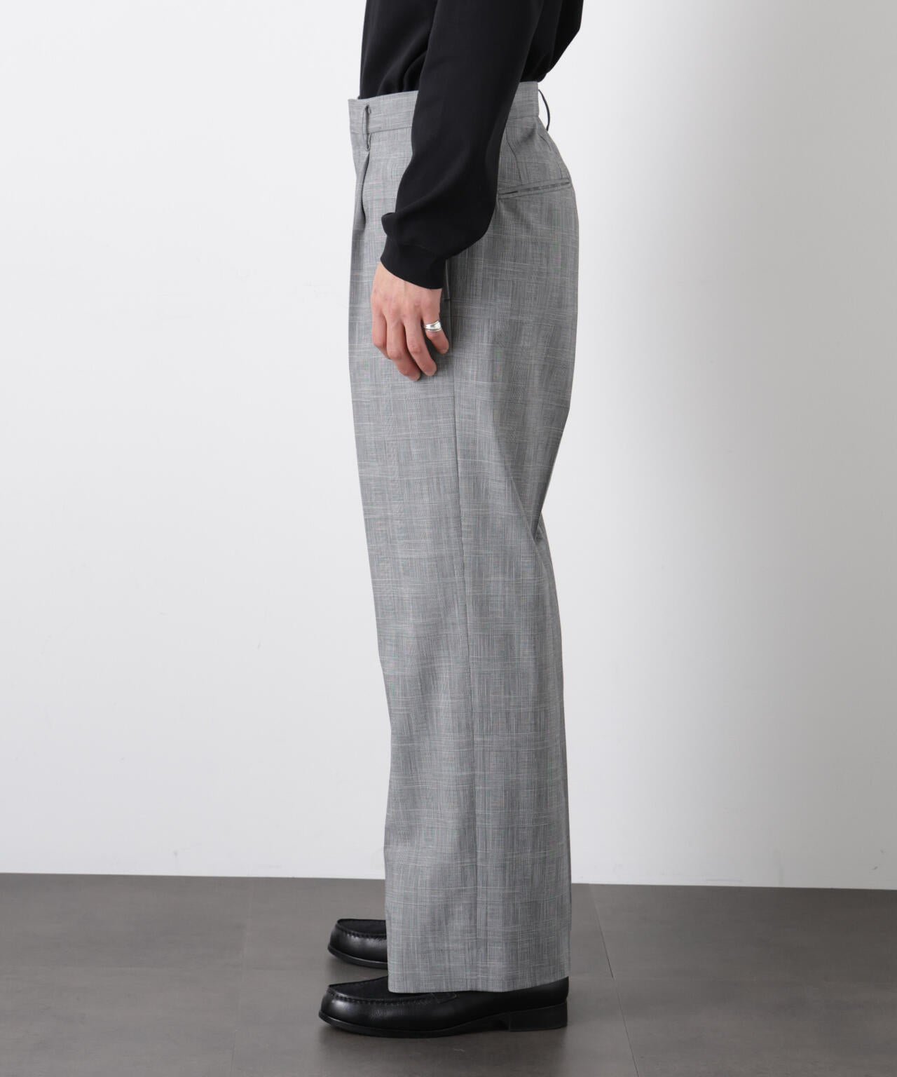 グレンチェックストレートパンツ（セットアップ可）