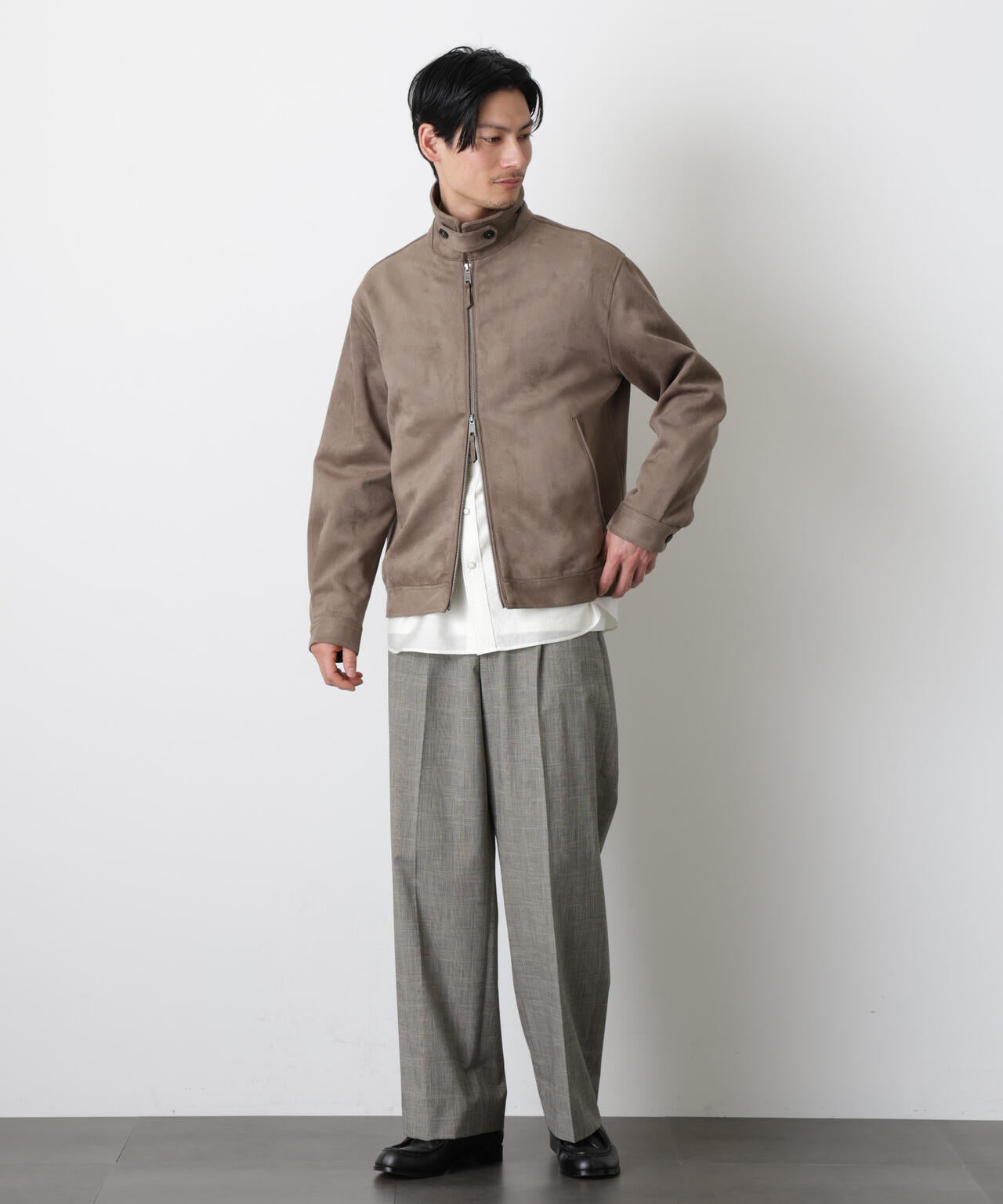 グレンチェックストレートパンツ（セットアップ可）