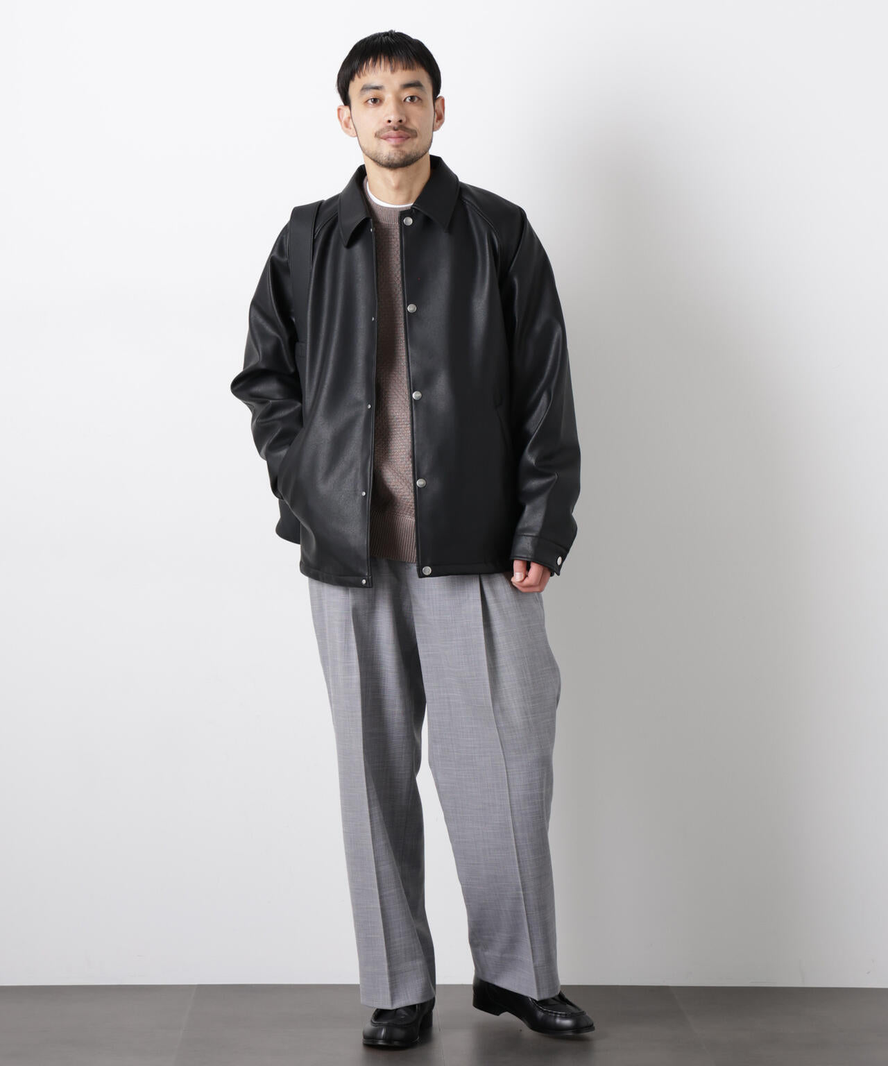 「大人のワイドパンツ」スラブシャークスキンイージースラックス 6686127209