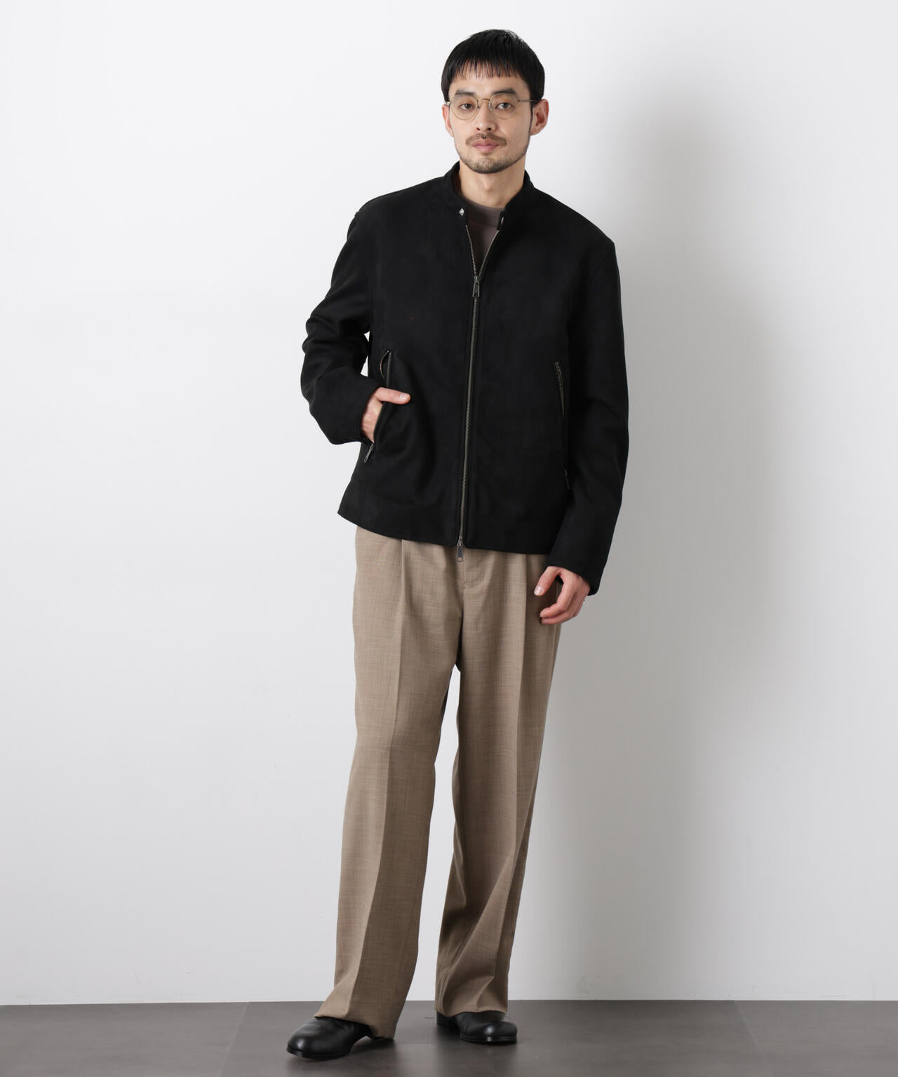 「大人のワイドパンツ」スラブシャークスキンイージースラックス 6686127209