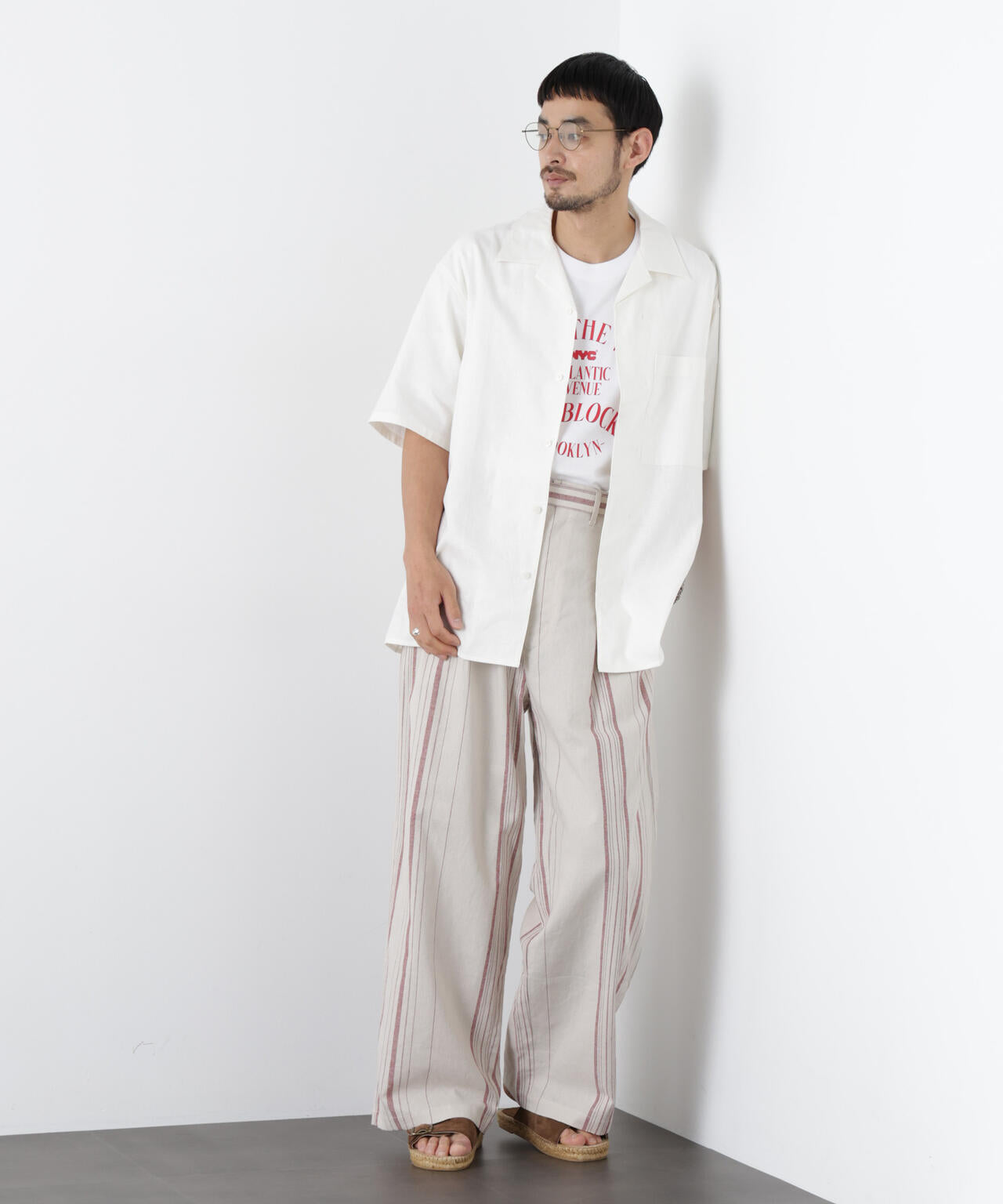 ｢FRENCH LINEN｣ ストライプスラックス 6686127218