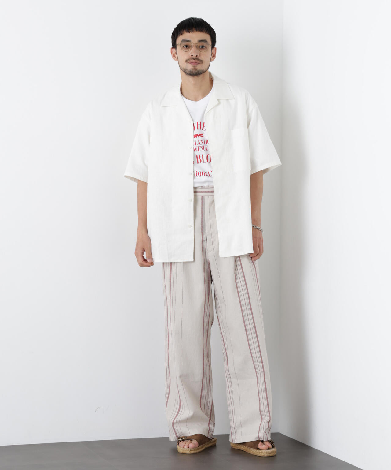 ｢FRENCH LINEN｣ ストライプスラックス 6686127218