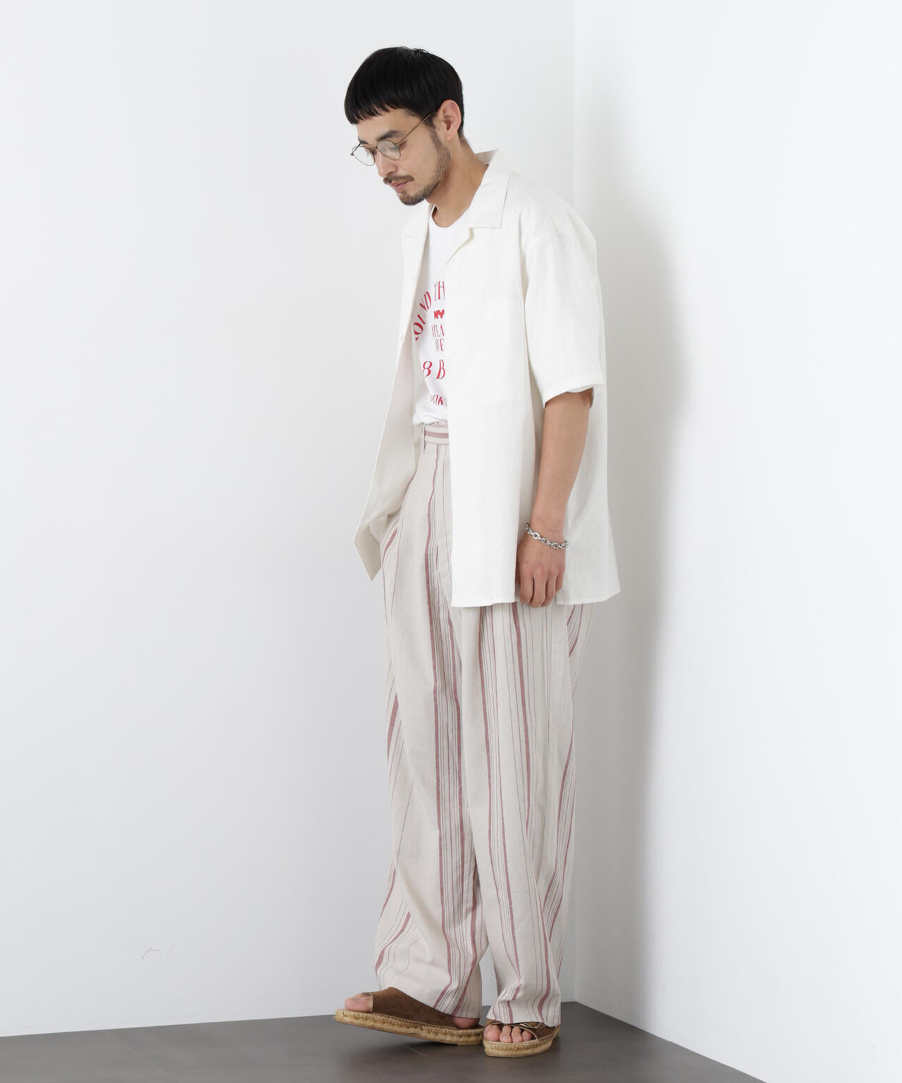 ｢FRENCH LINEN｣ ストライプスラックス 6686127218