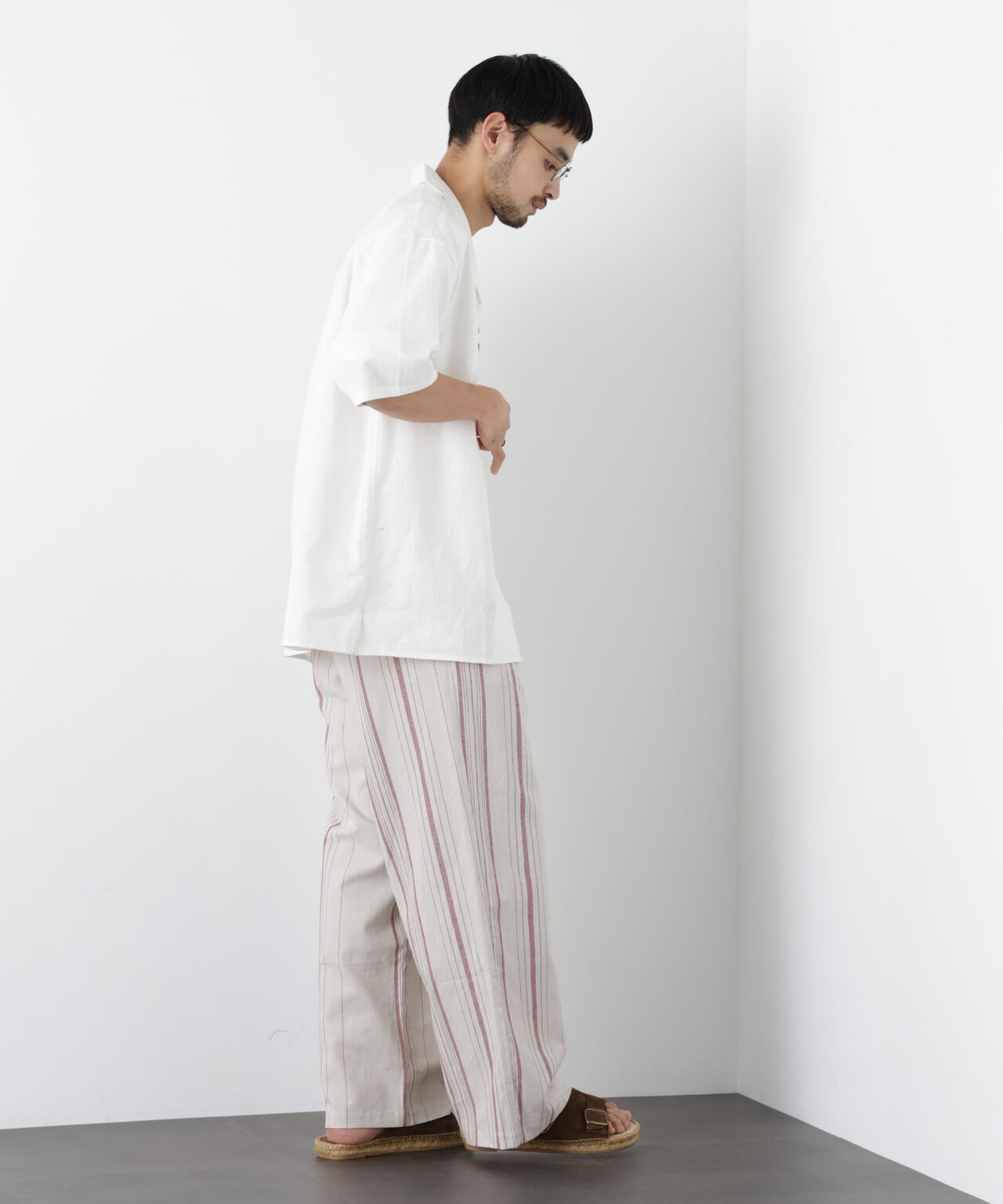 ｢FRENCH LINEN｣ ストライプスラックス 6686127218