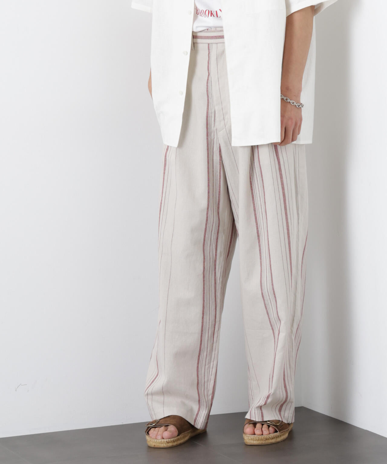 ｢FRENCH LINEN｣ ストライプスラックス 6686127218