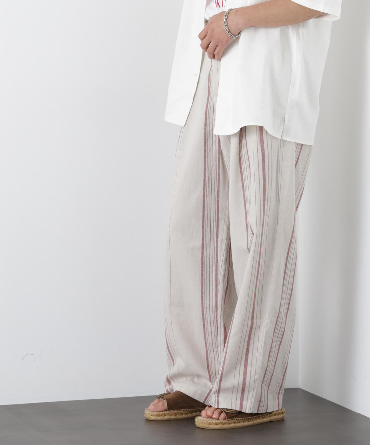 ｢FRENCH LINEN｣ ストライプスラックス 6686127218