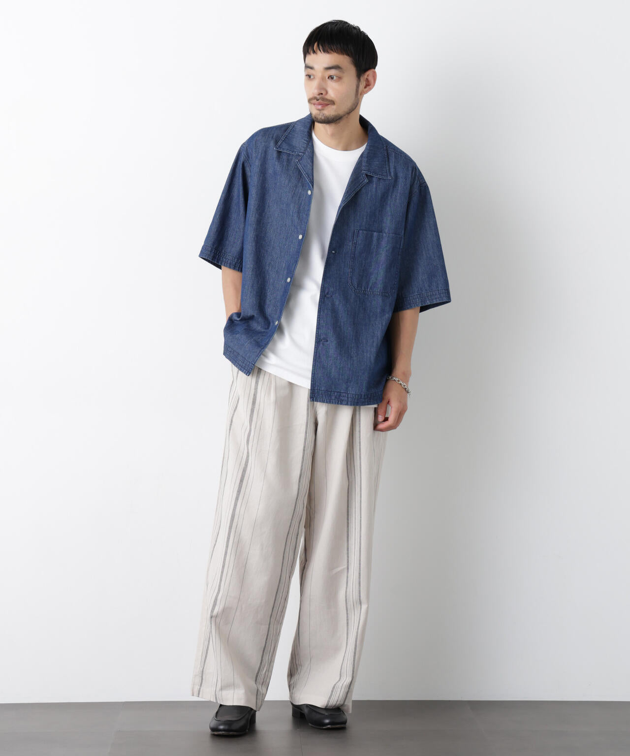 ｢FRENCH LINEN｣ ストライプスラックス 6686127218