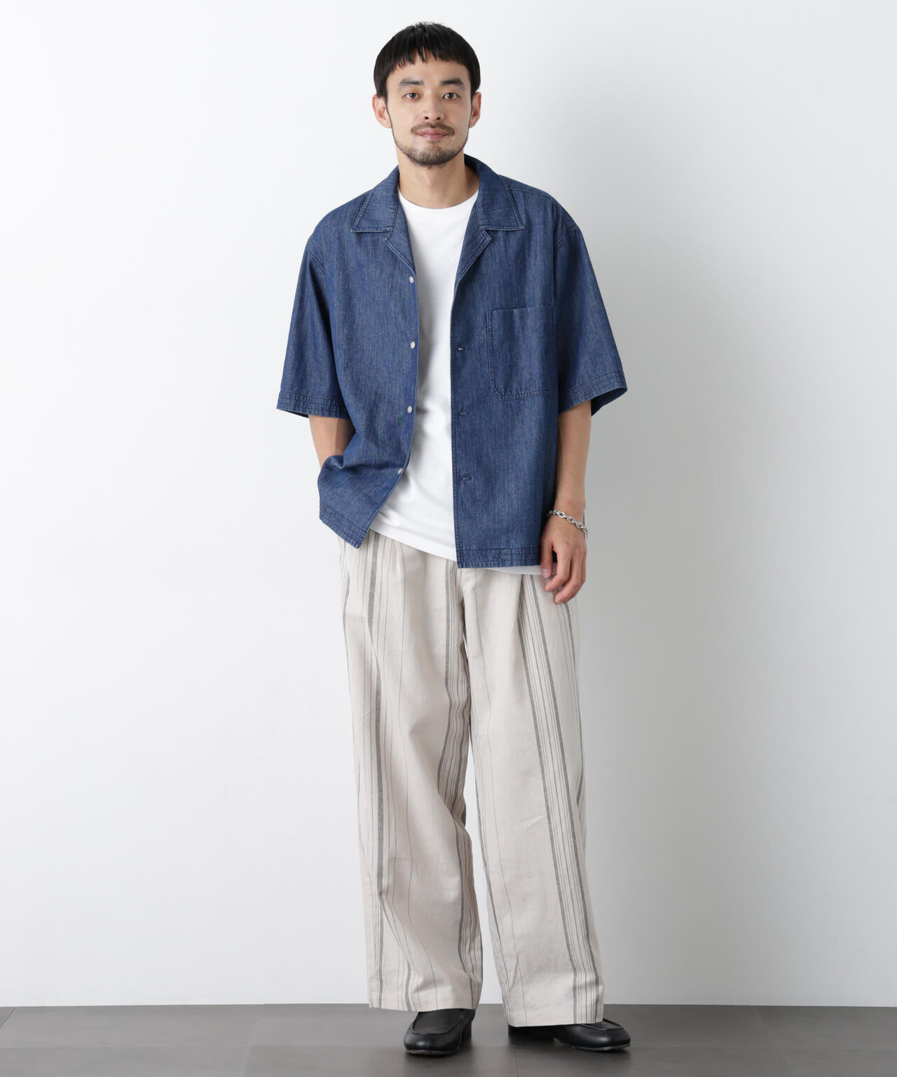 ｢FRENCH LINEN｣ ストライプスラックス 6686127218