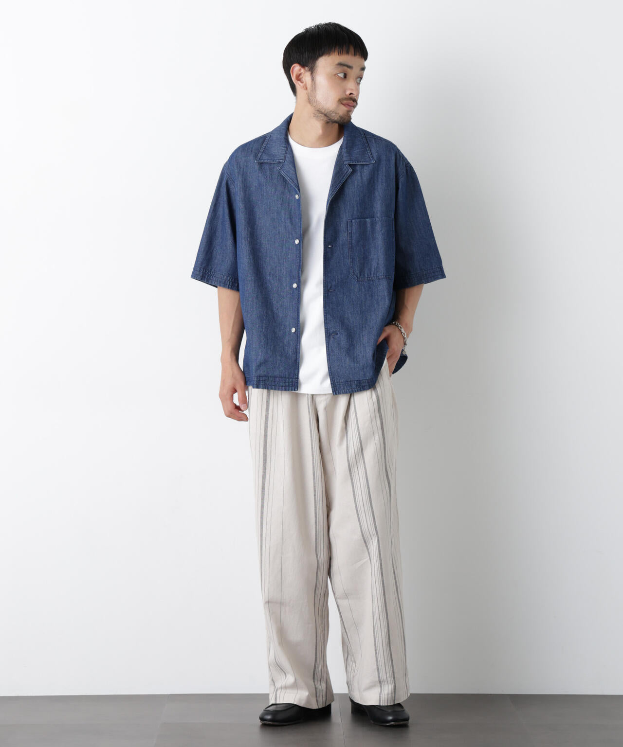 ｢FRENCH LINEN｣ ストライプスラックス 6686127218