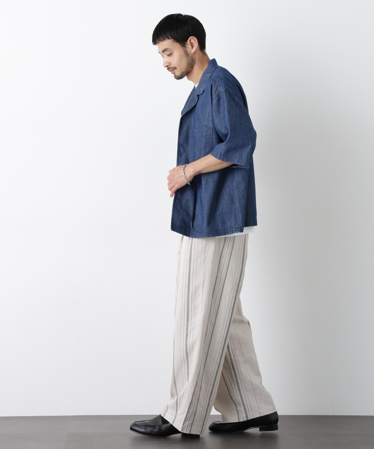 ｢FRENCH LINEN｣ ストライプスラックス 6686127218