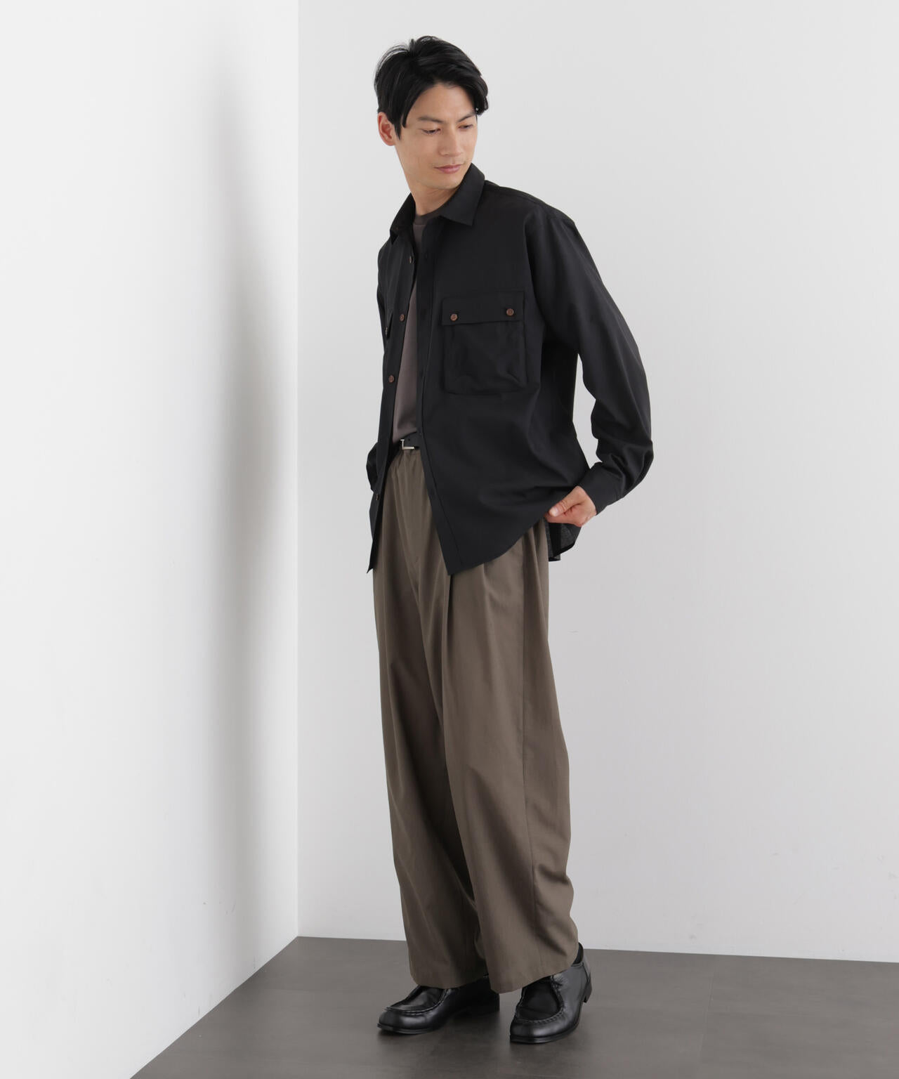 テクニカルリネンライク2タックイージースラックス/吸水速乾・接触冷感・UVカット（セットアップ可） 6686127221