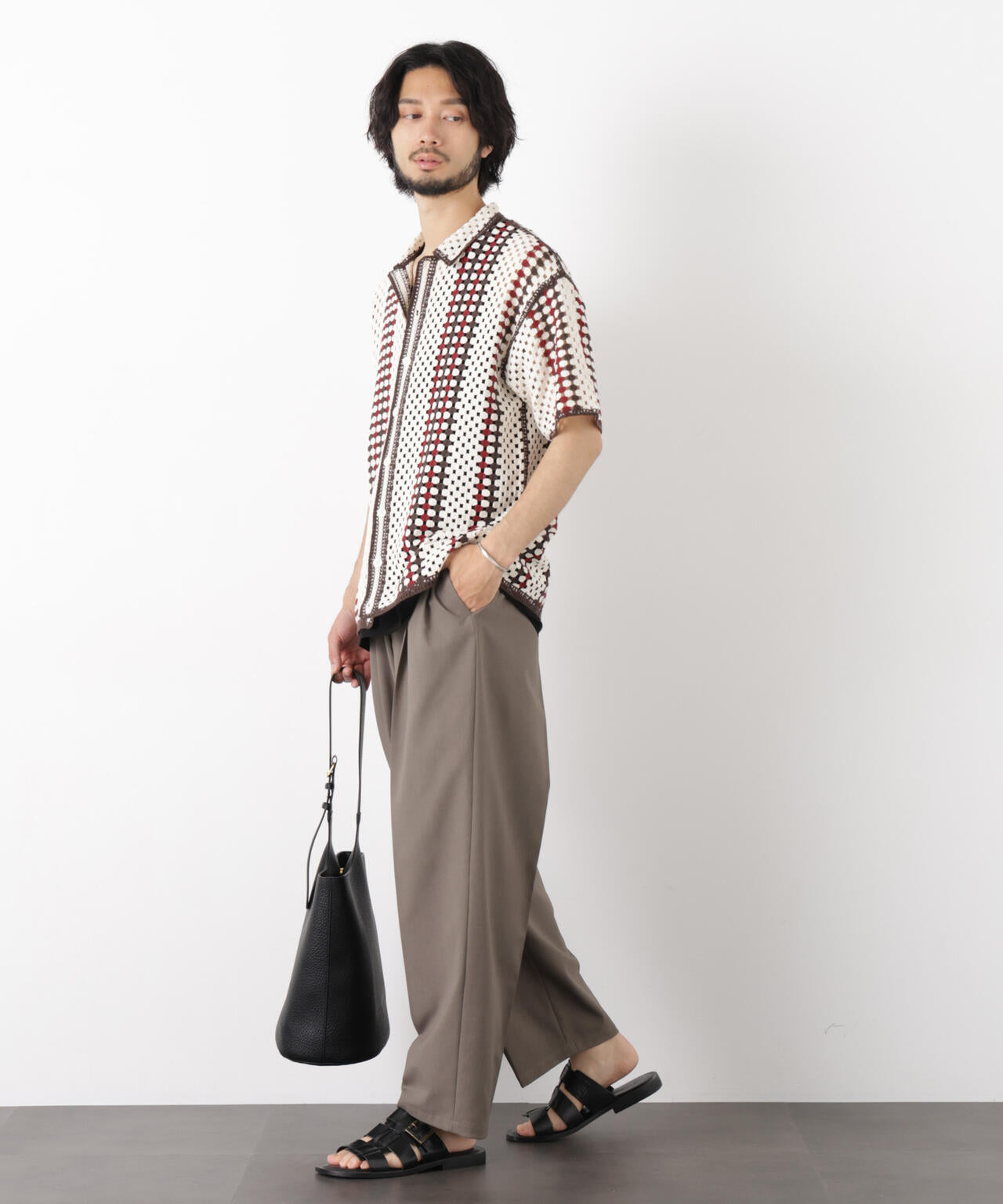 ア*ク様 HUMAN MADE グレー ワイドパンツ OtoNANO｣ 大人のワイドパンツ Reflax(R) ドライオックス/吸水速乾
