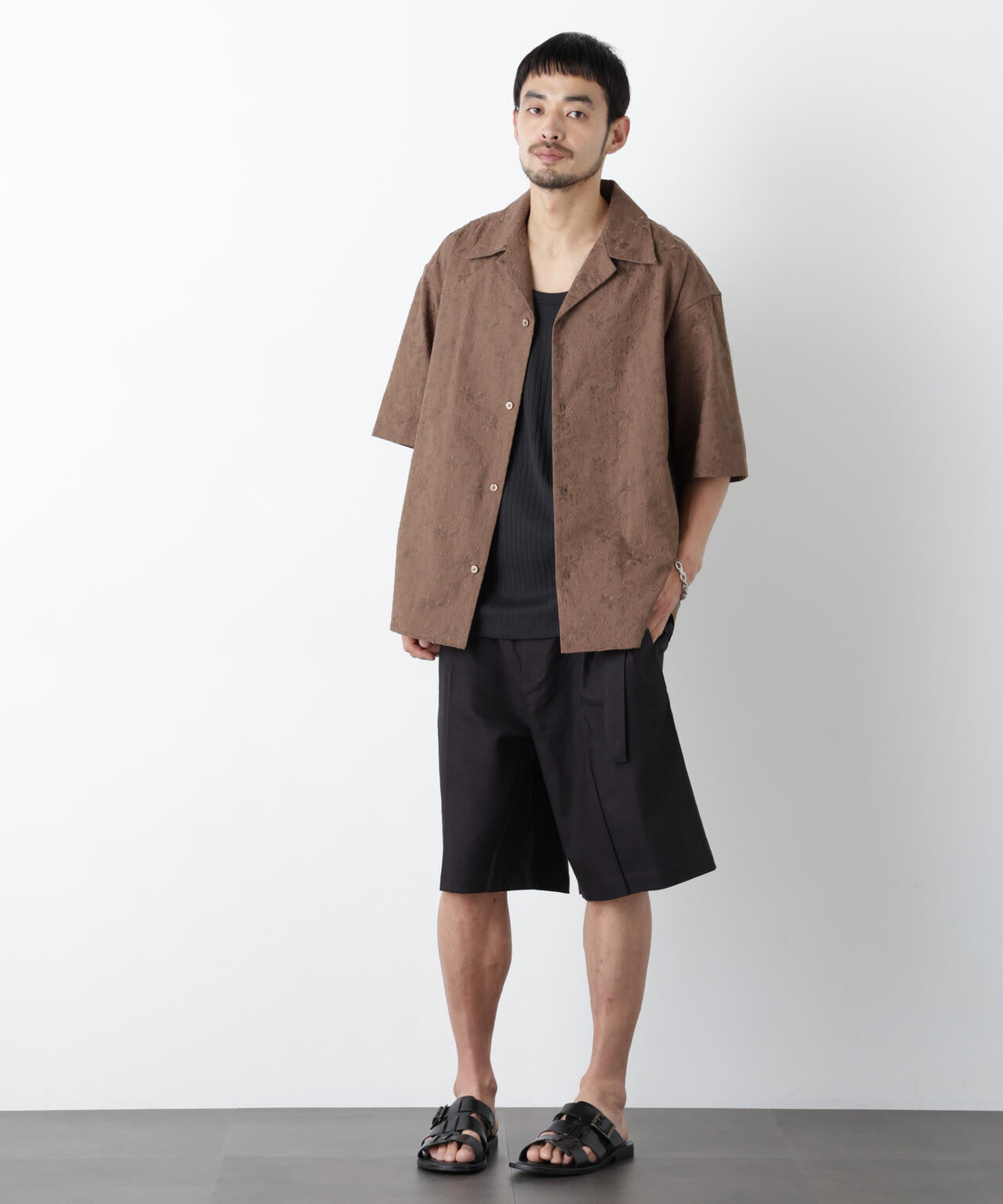 ｢FRENCH LINEN｣ ベルテッドワイドショーツ 6686128201