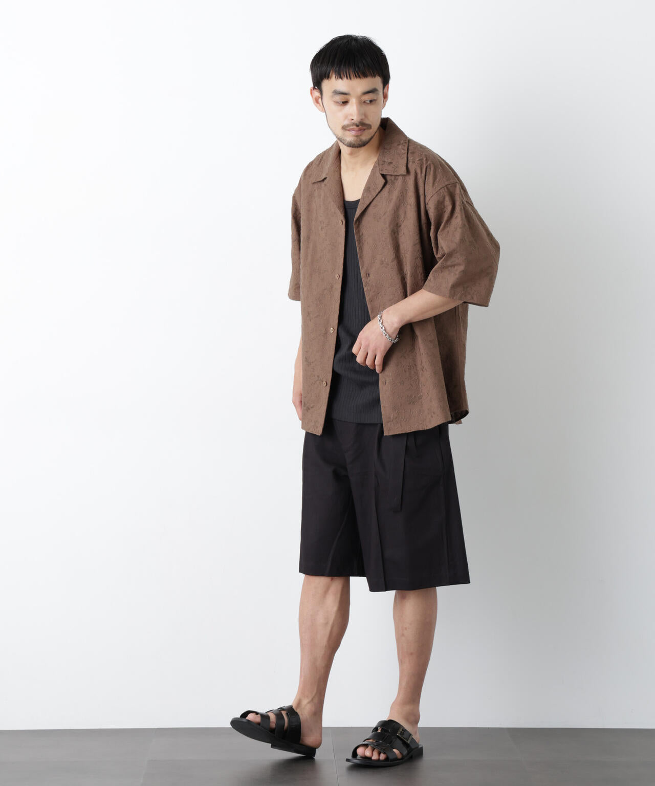 ｢FRENCH LINEN｣ ベルテッドワイドショーツ 6686128201
