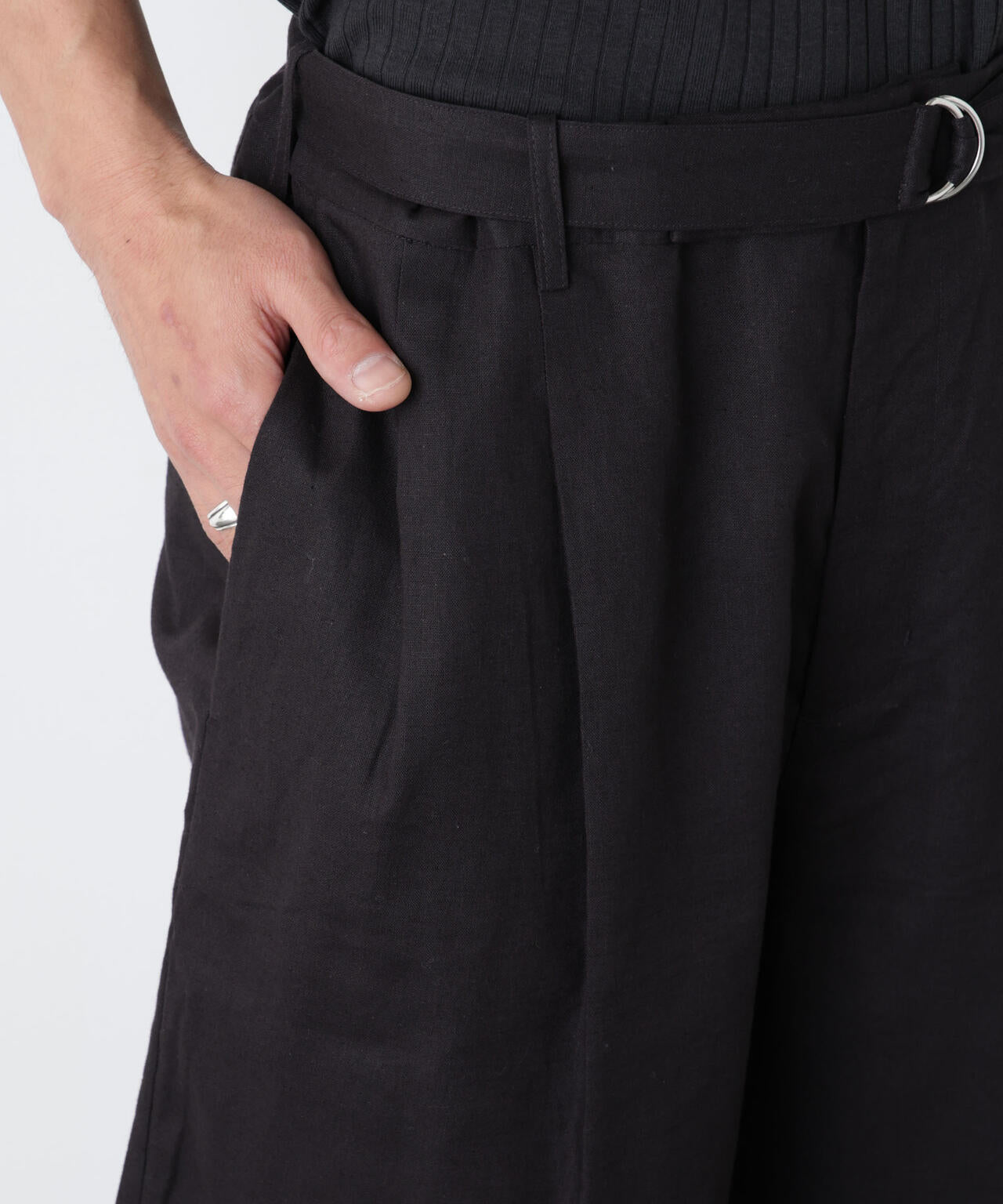 ｢FRENCH LINEN｣ ベルテッドワイドショーツ 6686128201