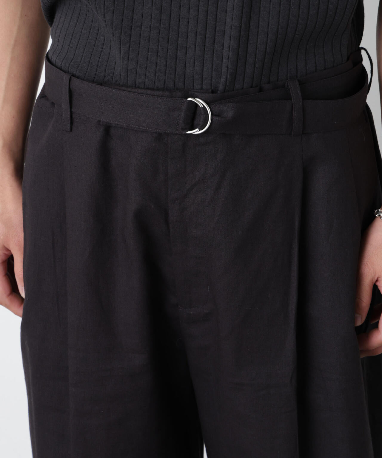 ｢FRENCH LINEN｣ ベルテッドワイドショーツ 6686128201