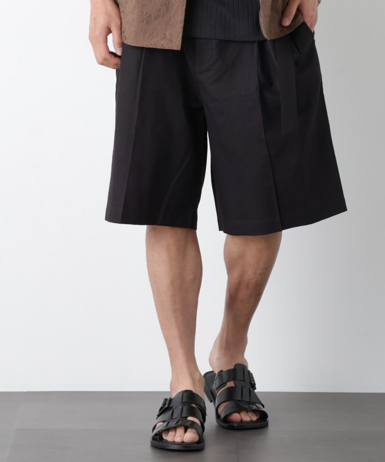 ｢FRENCH LINEN｣ ベルテッドワイドショーツ 6686128201