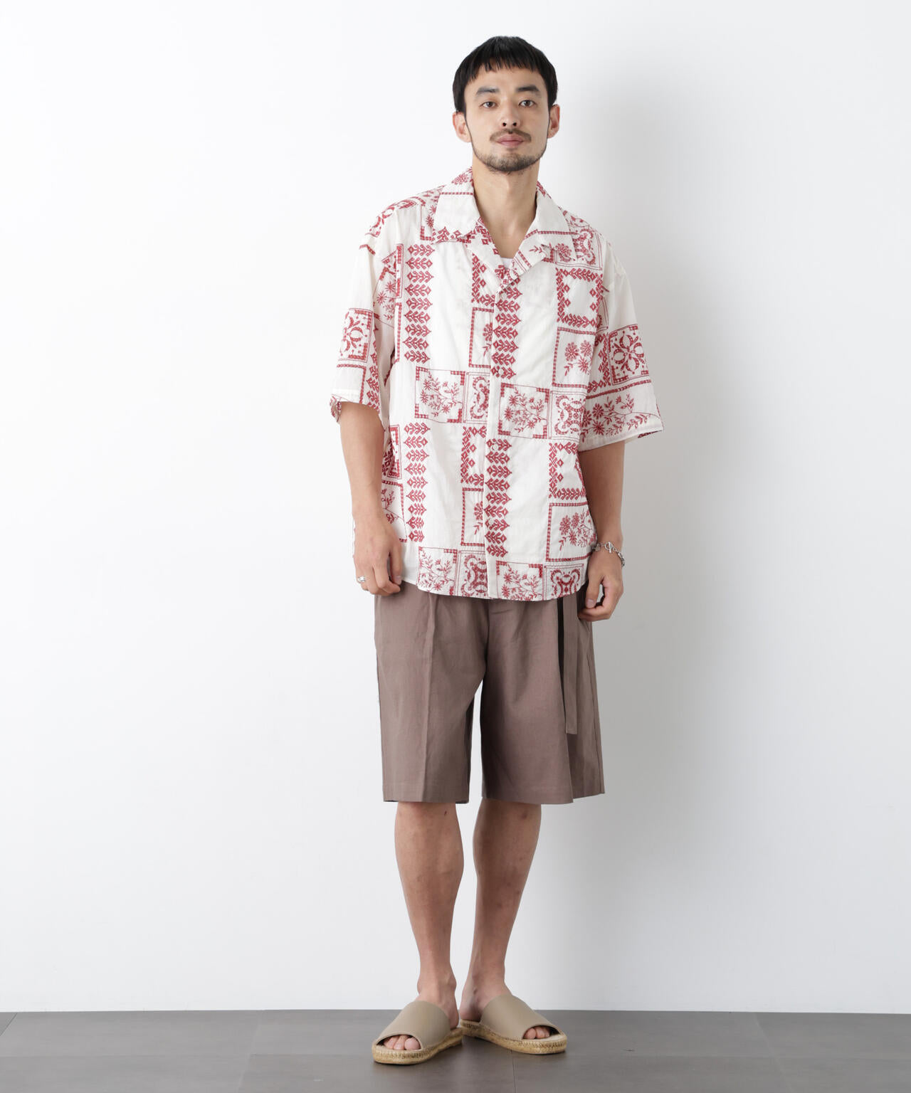 ｢FRENCH LINEN｣ ベルテッドワイドショーツ 6686128201