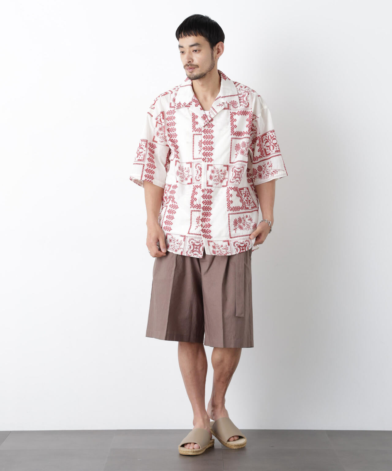 ｢FRENCH LINEN｣ ベルテッドワイドショーツ 6686128201